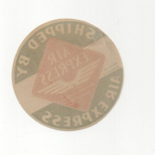 Vintage Airline Luggage Label AIR EXPRESS Railway Express green 1940