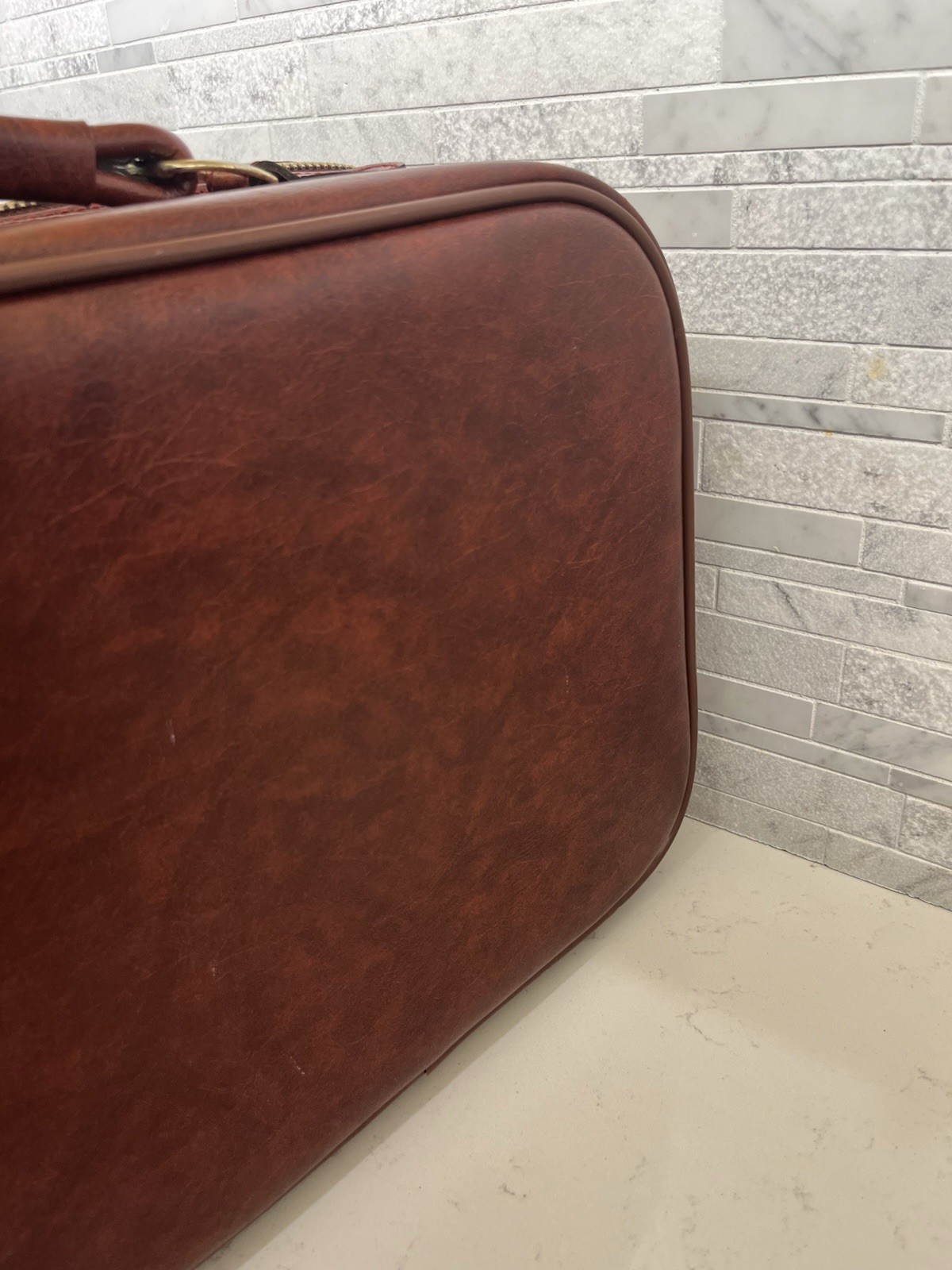 1970s YKK Soft Red Leather Handheld Suitcase – MSRP $300 – Read Description