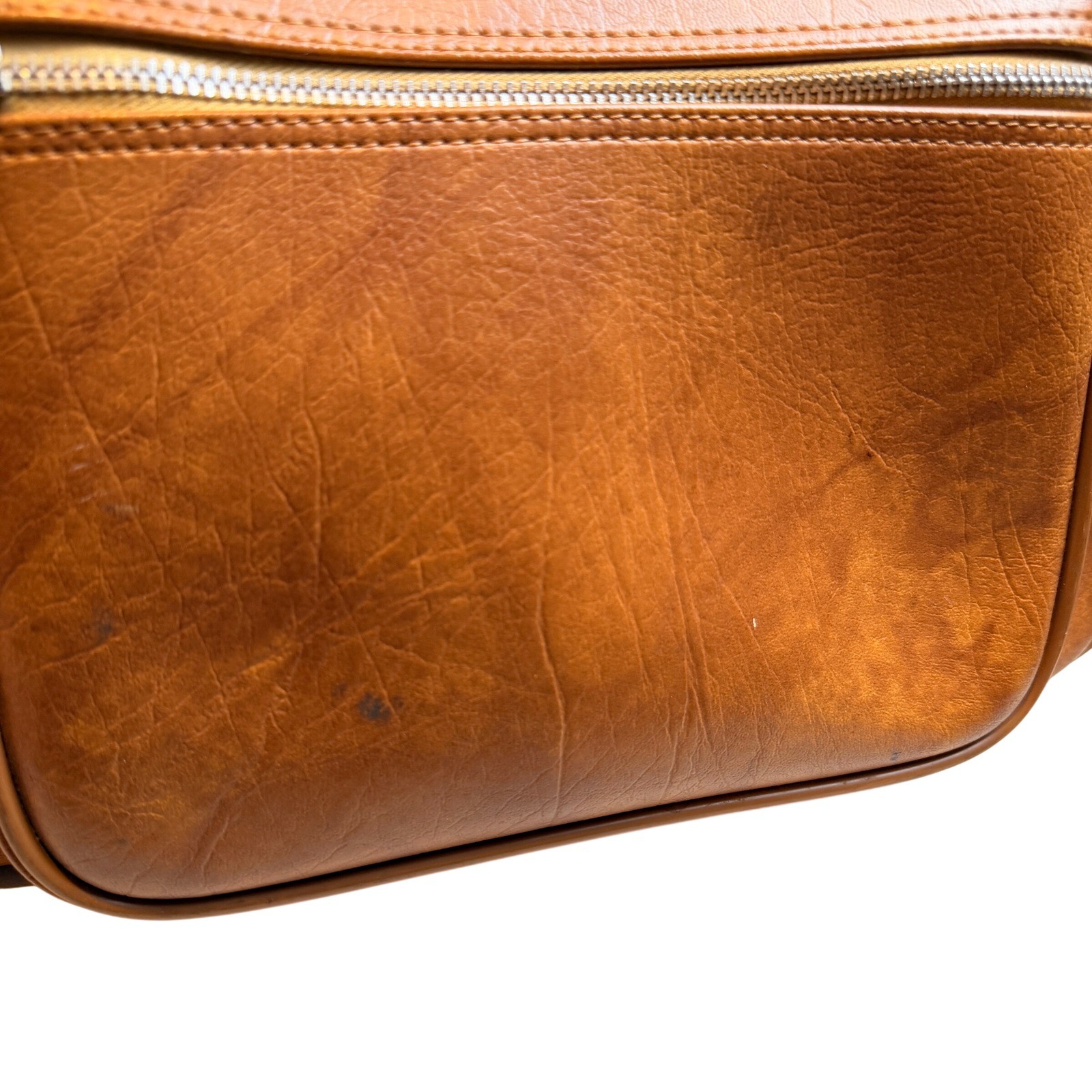 American Tourister Vintage CarryOn Suitcase Bag Brown Faux Leather Retro Travel