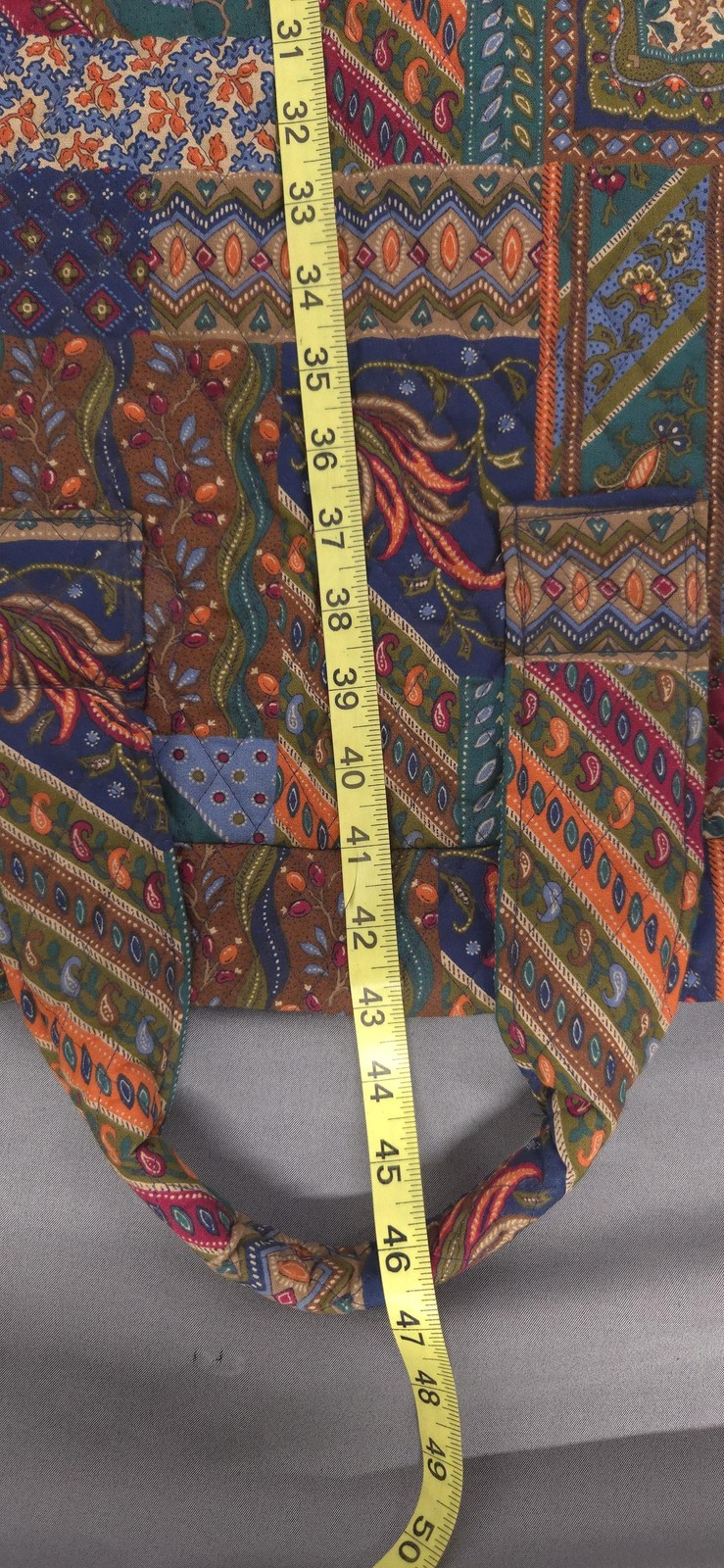 Vtg Vera Bradley Garment Bag Quilted Cotton Patchwork Travel Luggage USA 47×24