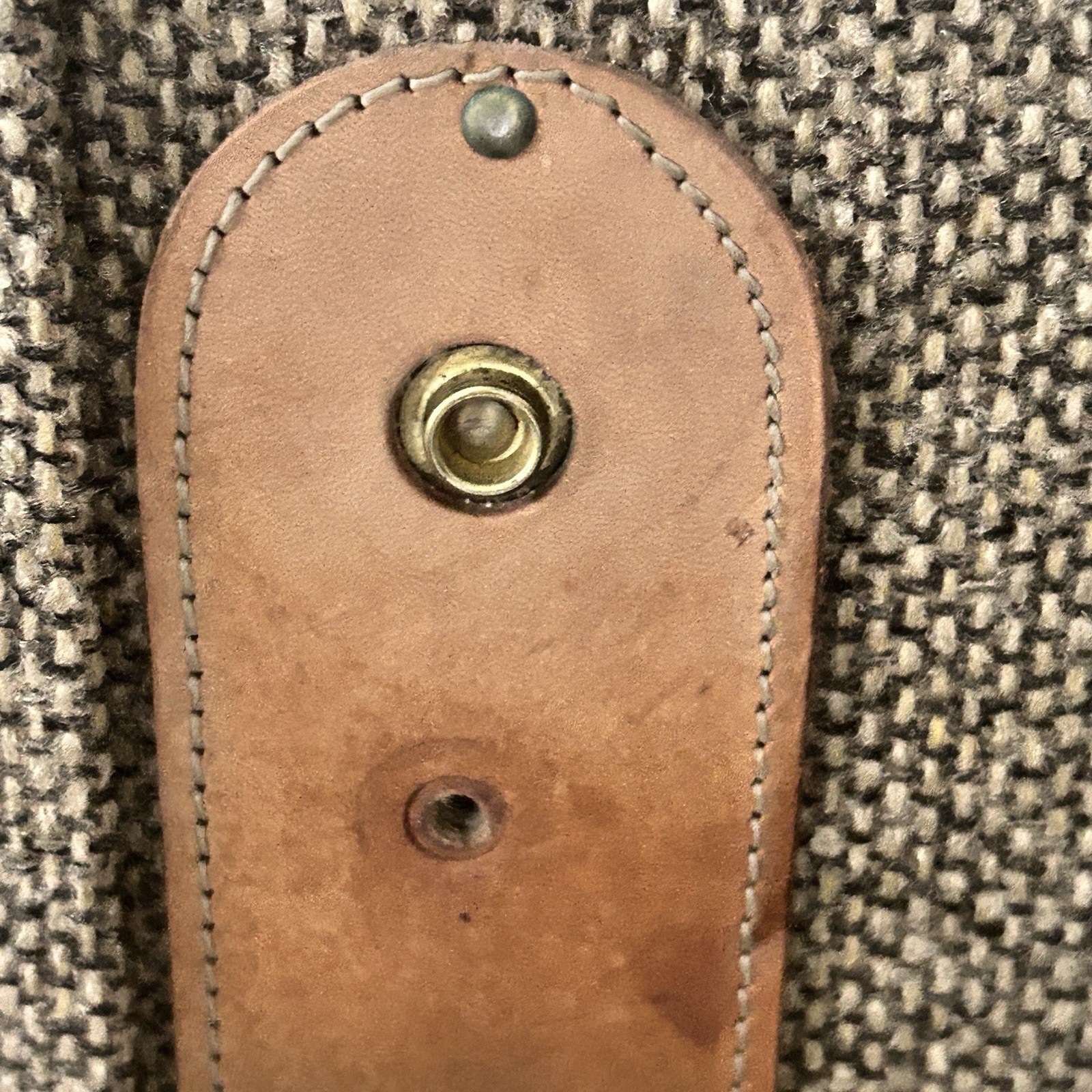 Vintage HARTMANN Brown Tweed Pull Rolling Luggage Suitcase Retro Leather 29×21