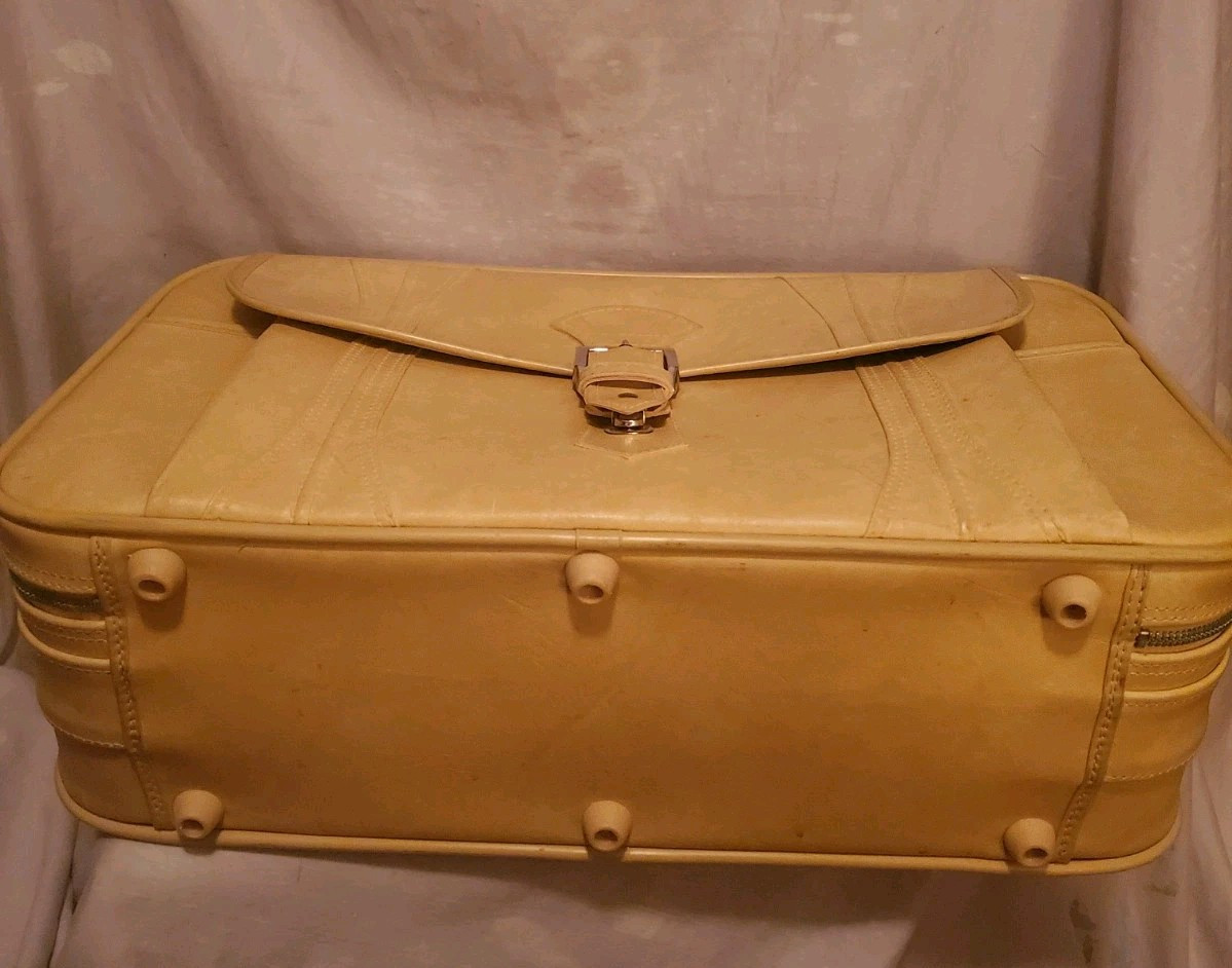 Vintage American Tourister Carry On Luggage Gold With Box