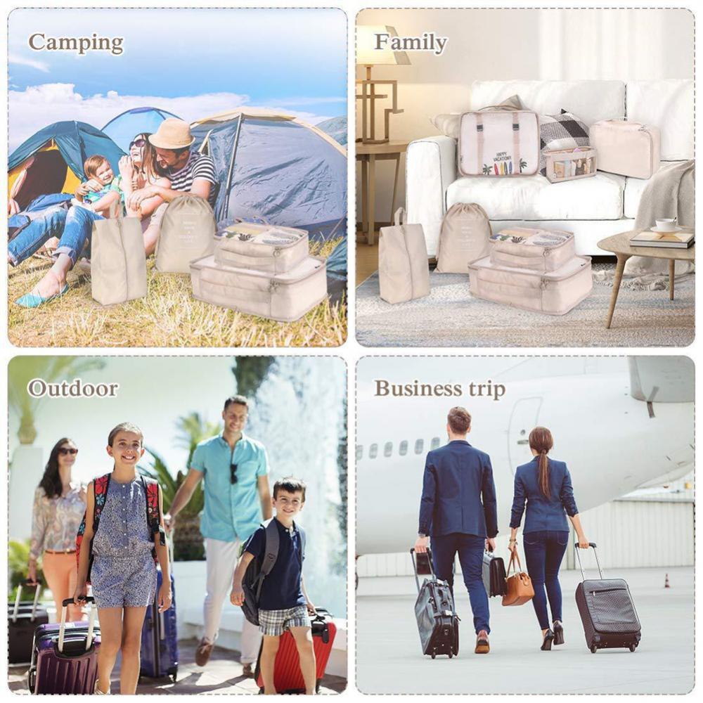 8-piece Set Luggage Divider Bag Travel Storage Clothes Underwear Shoes Organizer