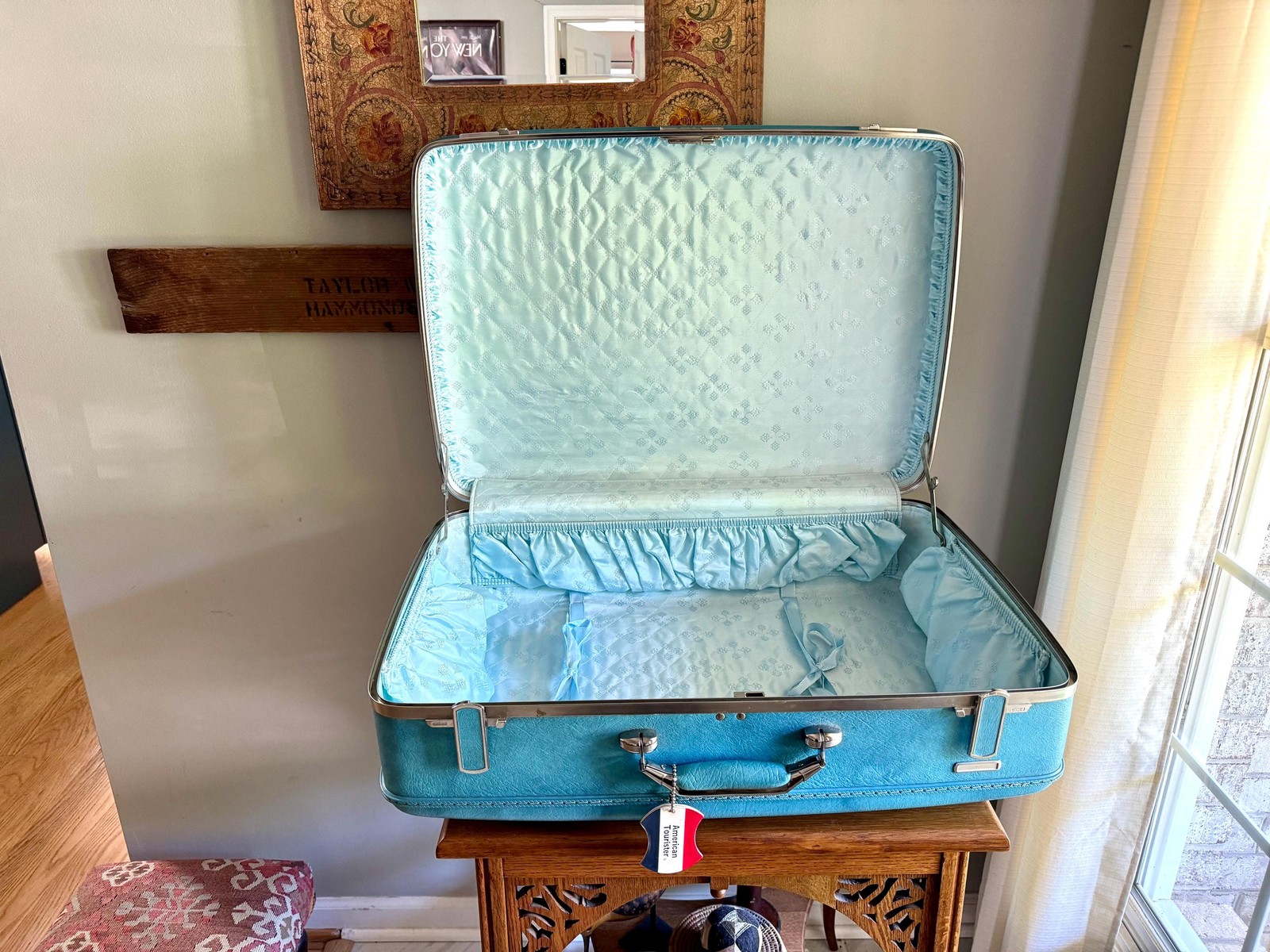 Vtg American Tourister Turquoise Marbled Luggage | American Tourister Suitcase