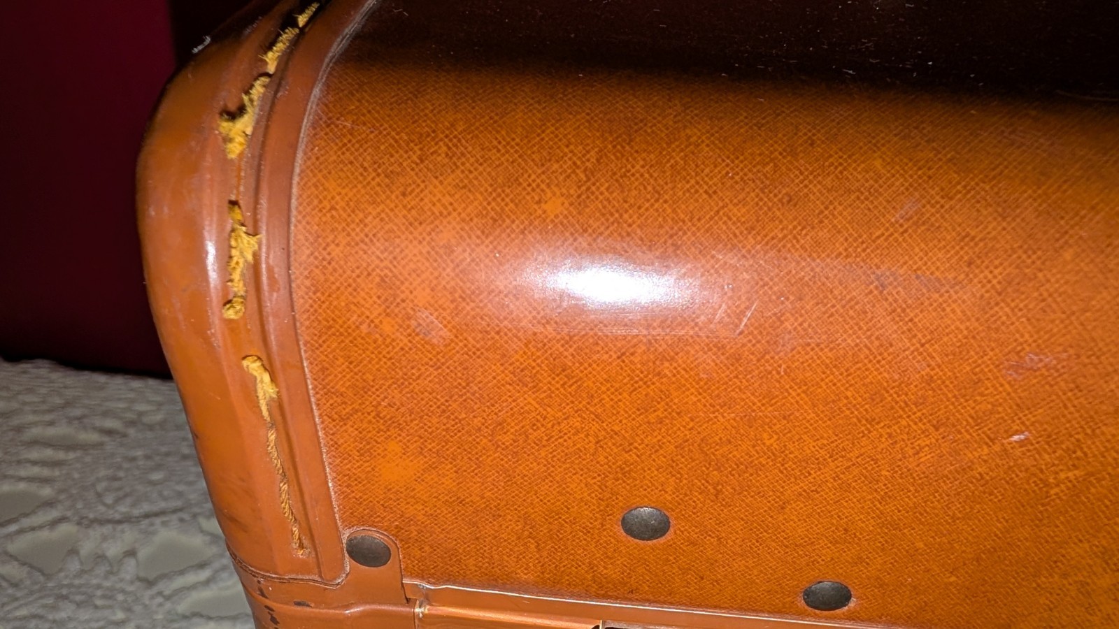 Vintage Samsonite Case Mirror & Tray Hard Side Suitcase Brown Luggage No Key
