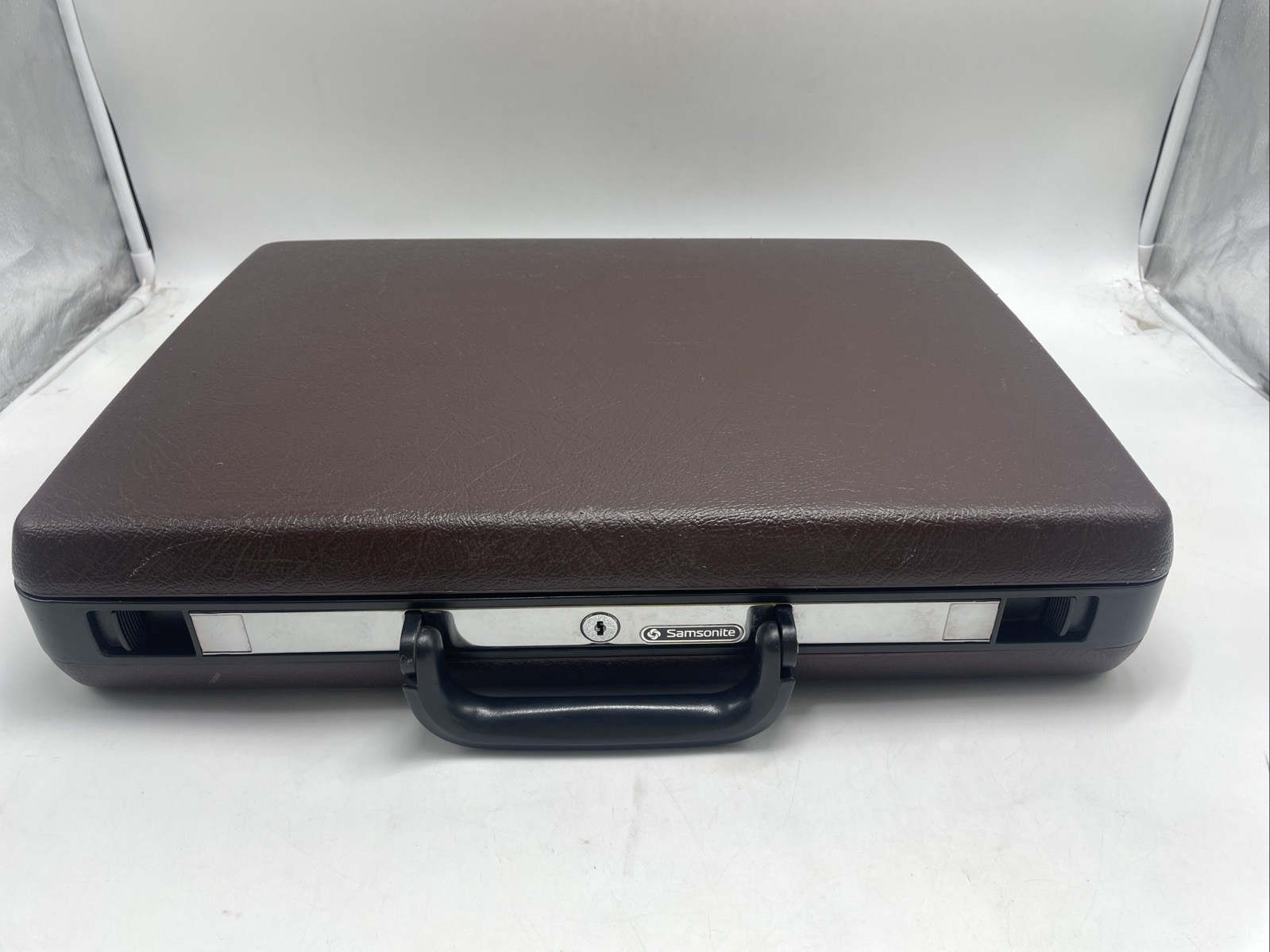 Vintage Samsonite Signat Brown Hard Shell Briefcase w/ 2 Keys/Insert Sealed