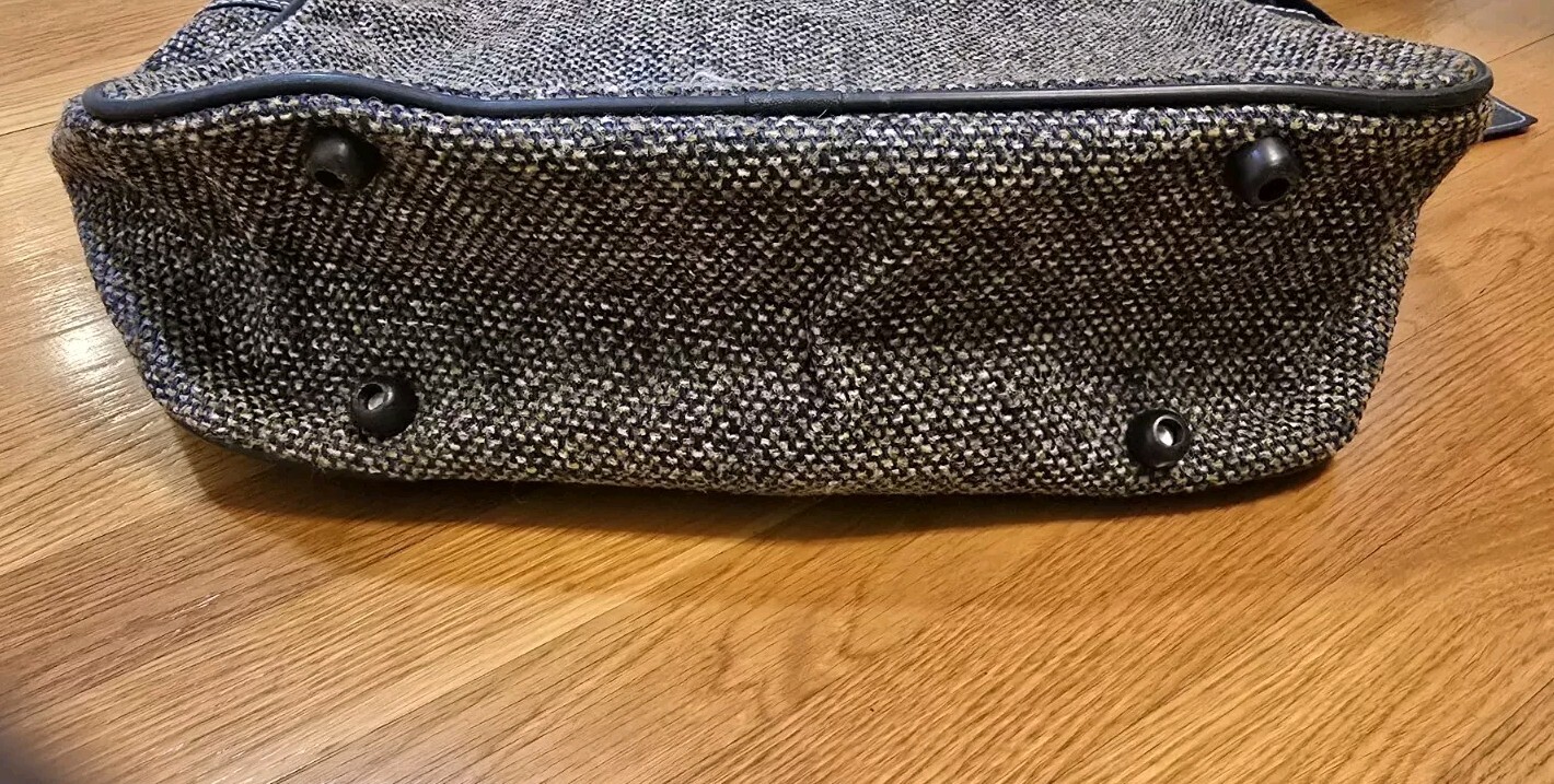 Jordache Brown Tweed Luggage – Overnight Tote With Shoulder Strap 15” X 11”