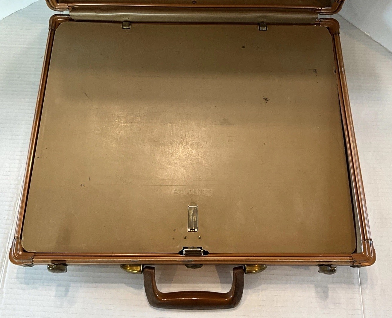 Vintage Samsonite Shwayder Bros Hardshell Brown Leather Briefcase 4615 No Key