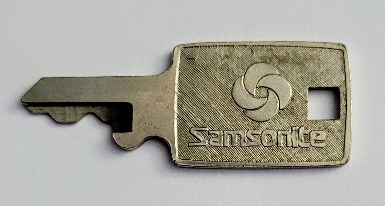 Vintage Samsonite Luggage 170S Suitcase Key Silver Tone Square Hole