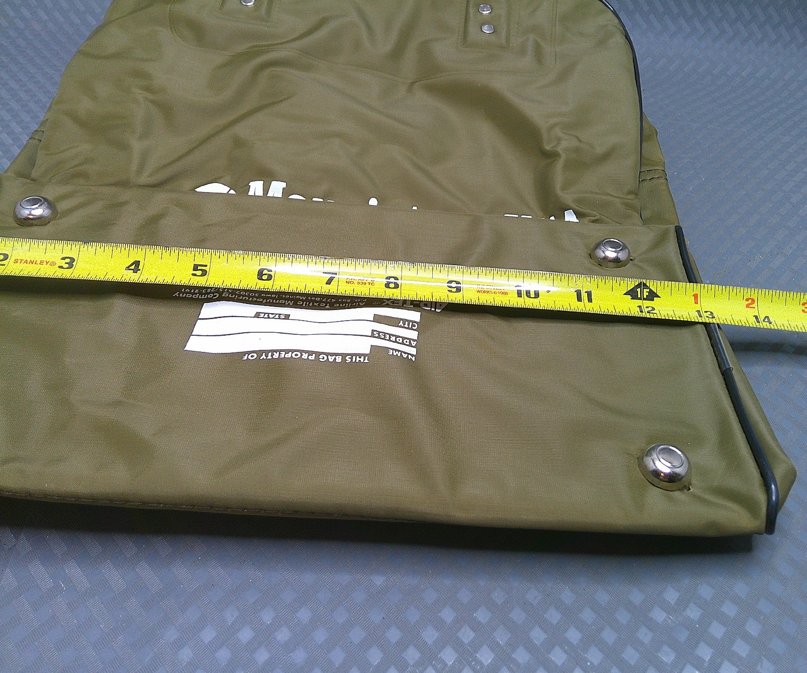 Vintage Maupintour USA Air-Tex Travel Bag Khaki Green Straps Zippered 14x13x7