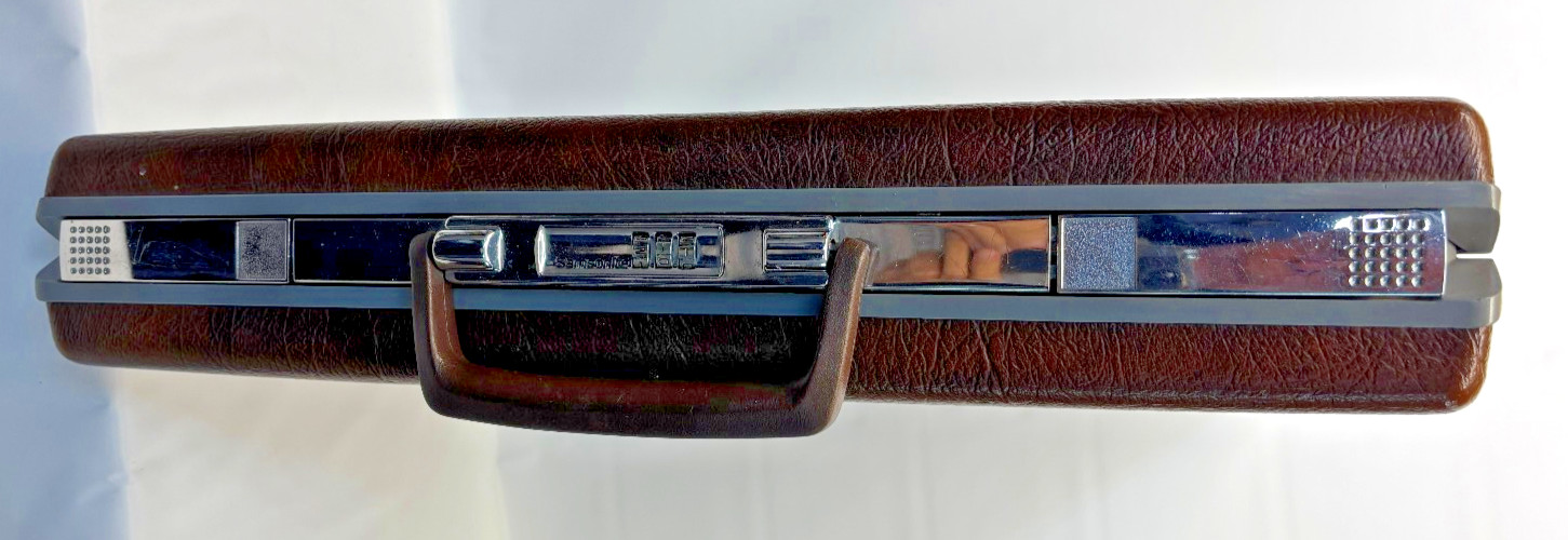 Vintage Samsonite Classic 100 Briefcase Attach Brown Slimline Combo Lock Handle