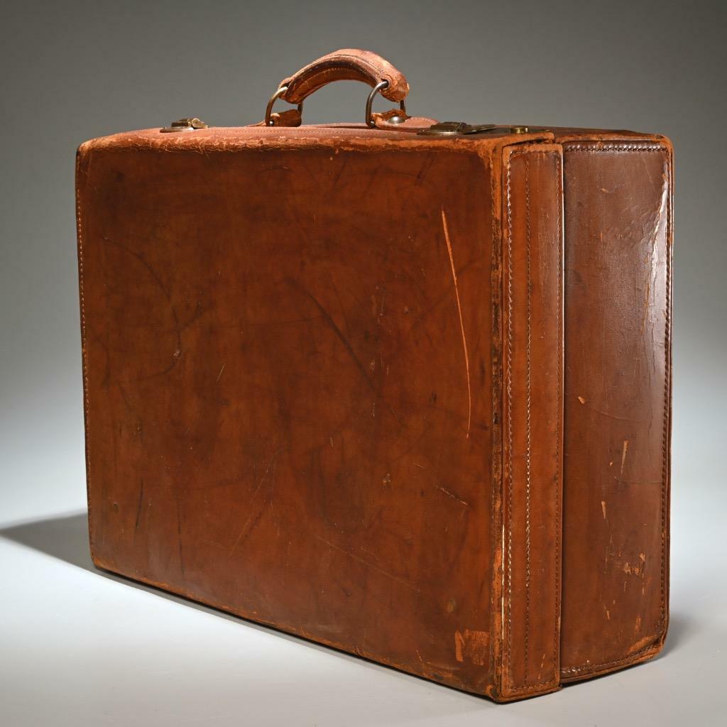 Peal and Company London Bridle Leather Suitcase Vintage