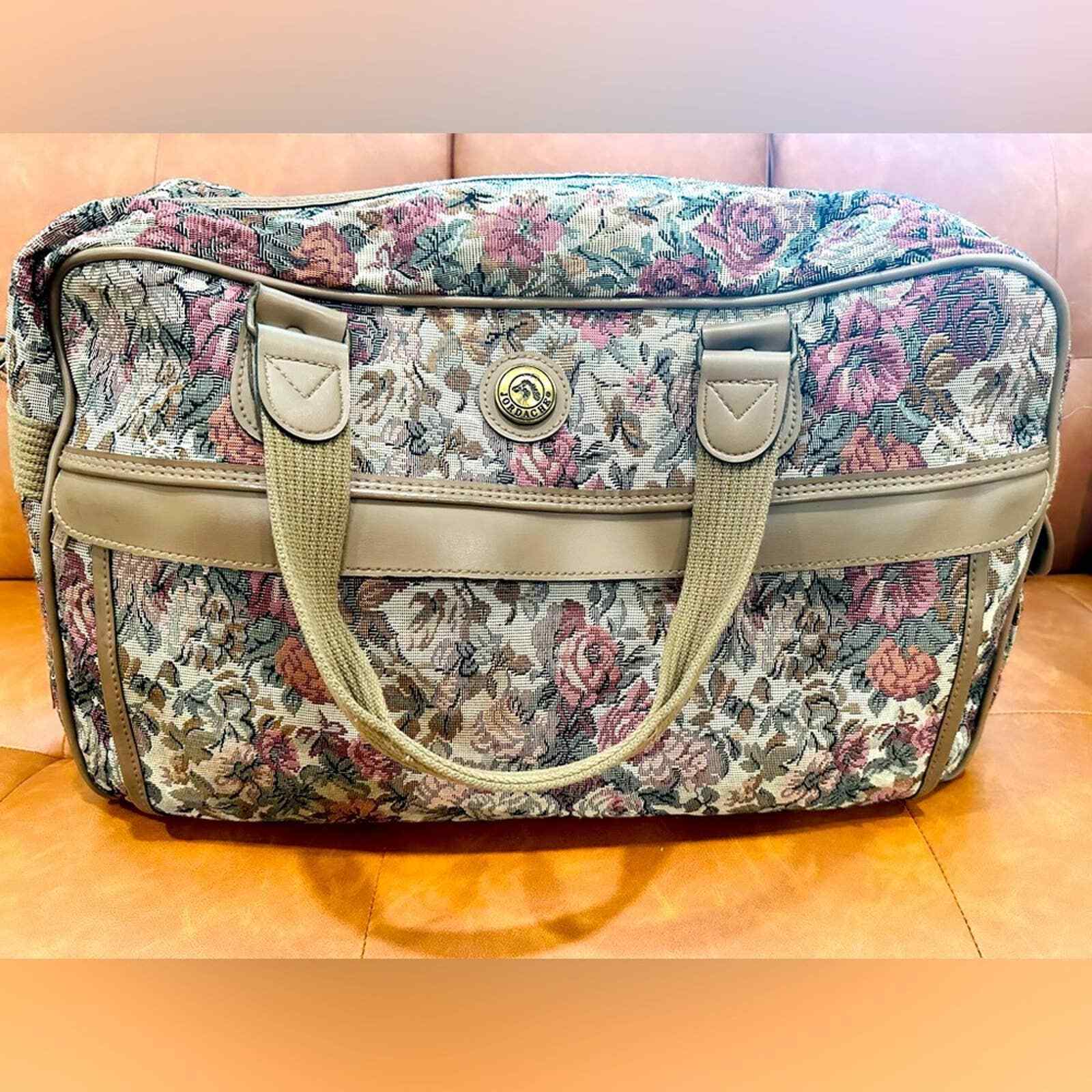 Vintage Jordache Floral Tapestry Travel Tote Carry On 90’s Luggage Duffel Bag
