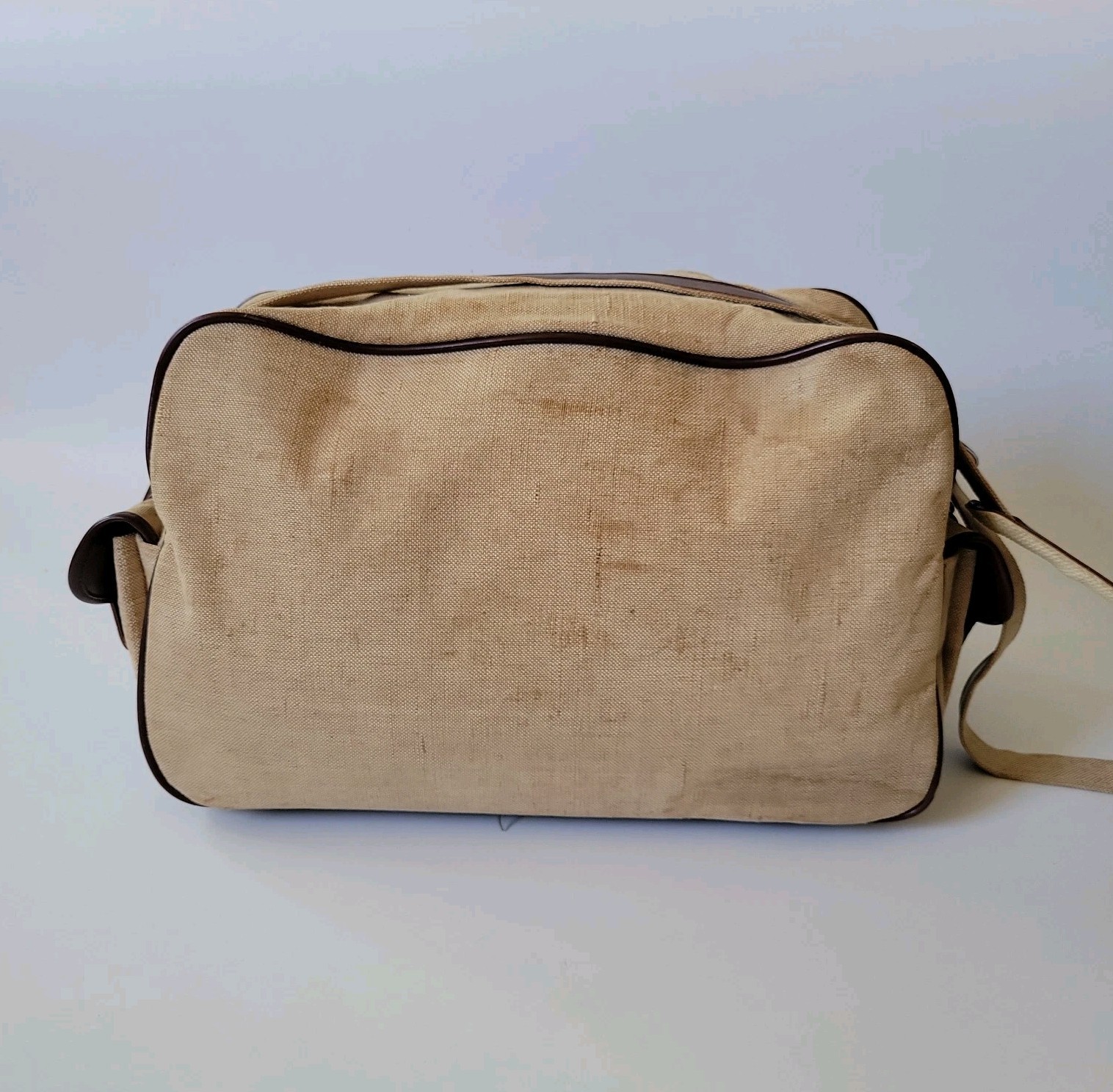 Vintage Samsonite Scamps Club Linen Canvas Duffle Bag Overnight Travel Retro