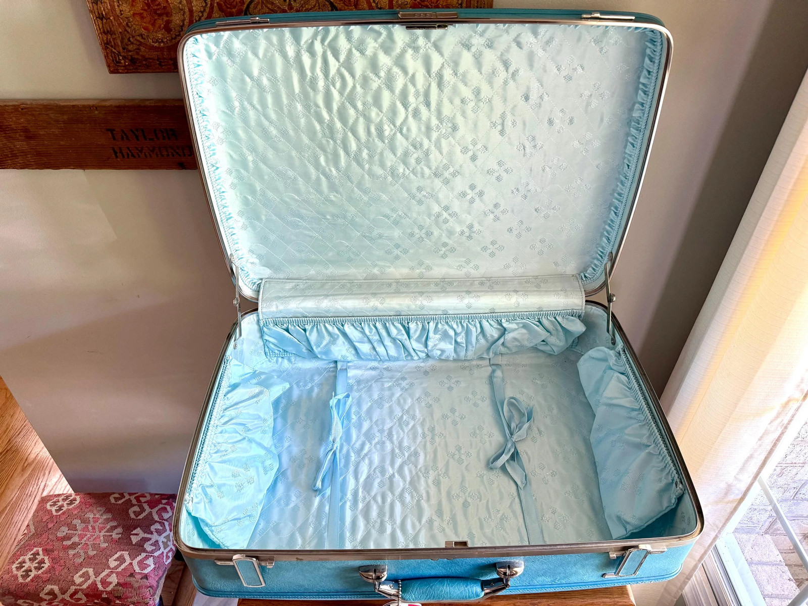 Vtg American Tourister Turquoise Marbled Luggage | American Tourister Suitcase