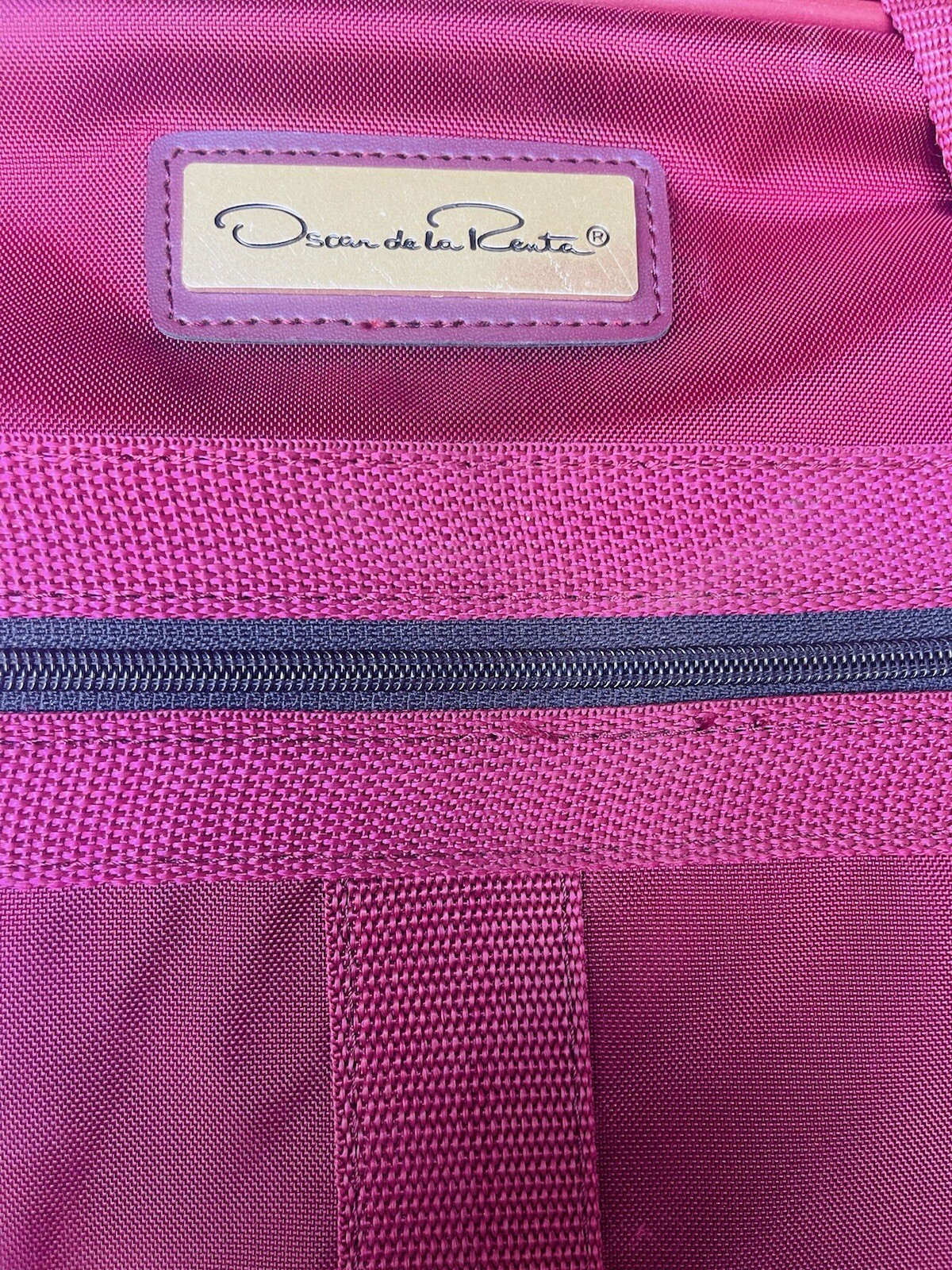 Vintage 1980 Oscar De La Renta Matching 2 piece Luggage Set With Garment Bag