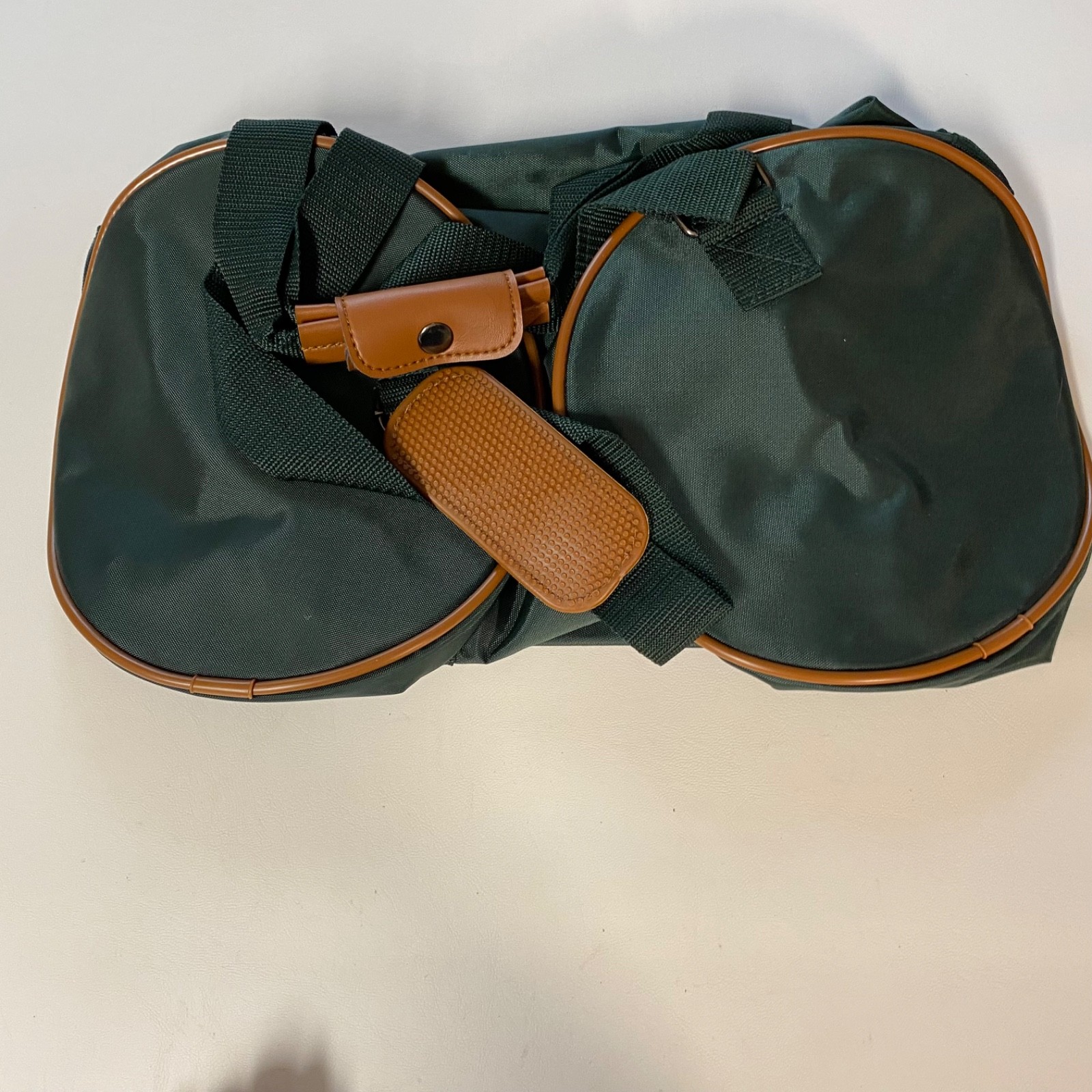 NEW! Vintage 1980s Pierre Cardin Green Tan Travel Luggage Duffle Bag & Toiletry
