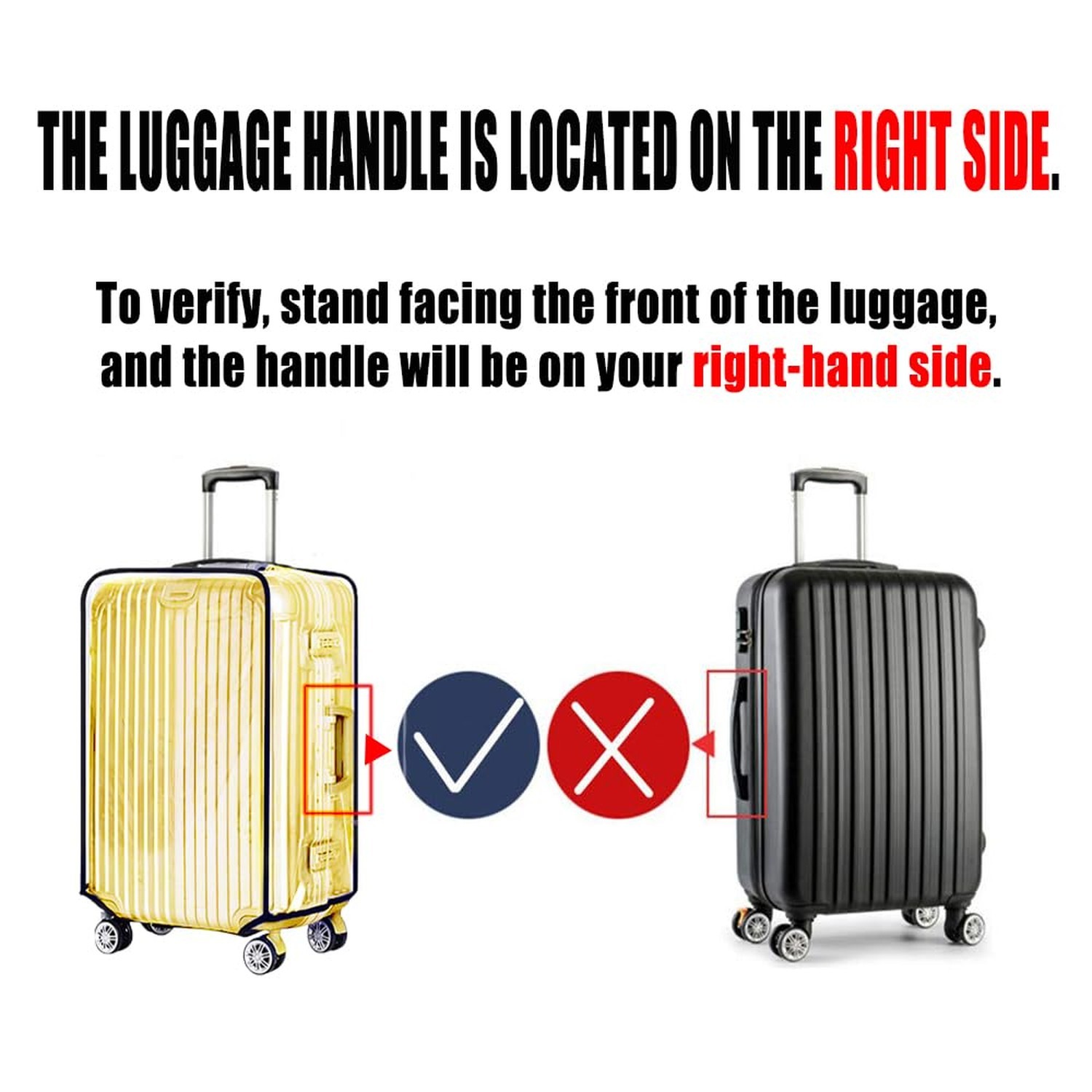24 Inch Clear PVC Luggage Cover, 0.2mm Thick Lightweight Waterproof, Dustproo…