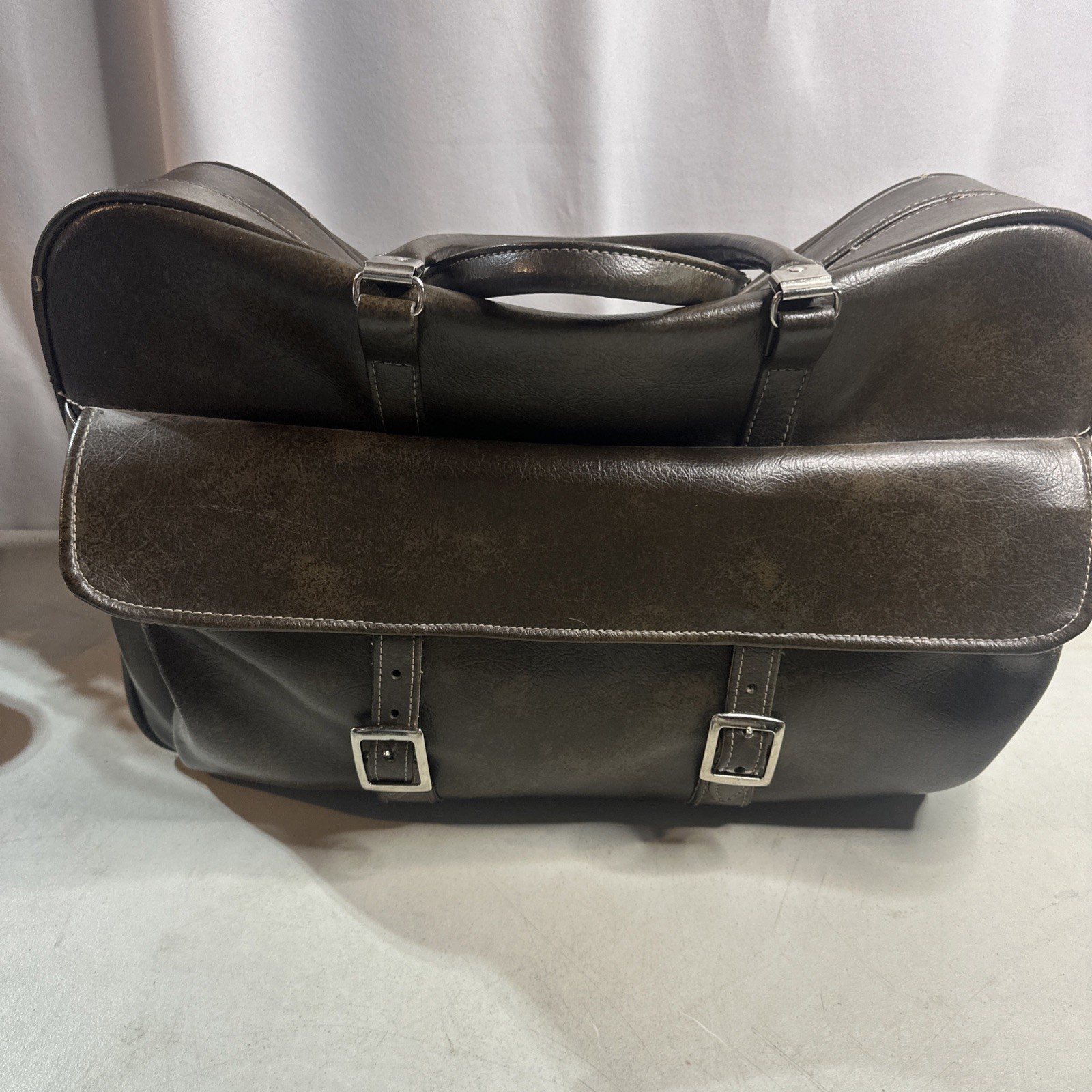 VTG 1960s Samsonite Silhouette Carry On All Leather Weekender Missing Zipper Tag