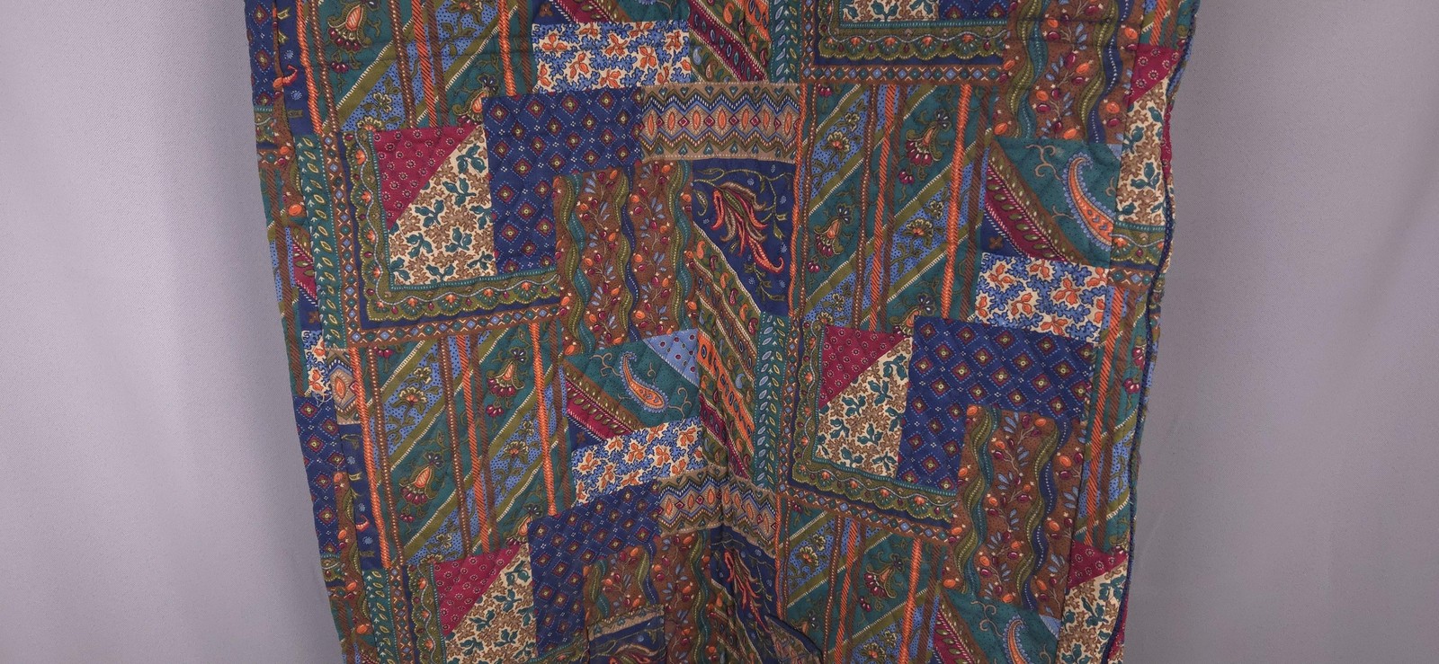 Vtg Vera Bradley Garment Bag Quilted Cotton Patchwork Travel Luggage USA 47×24