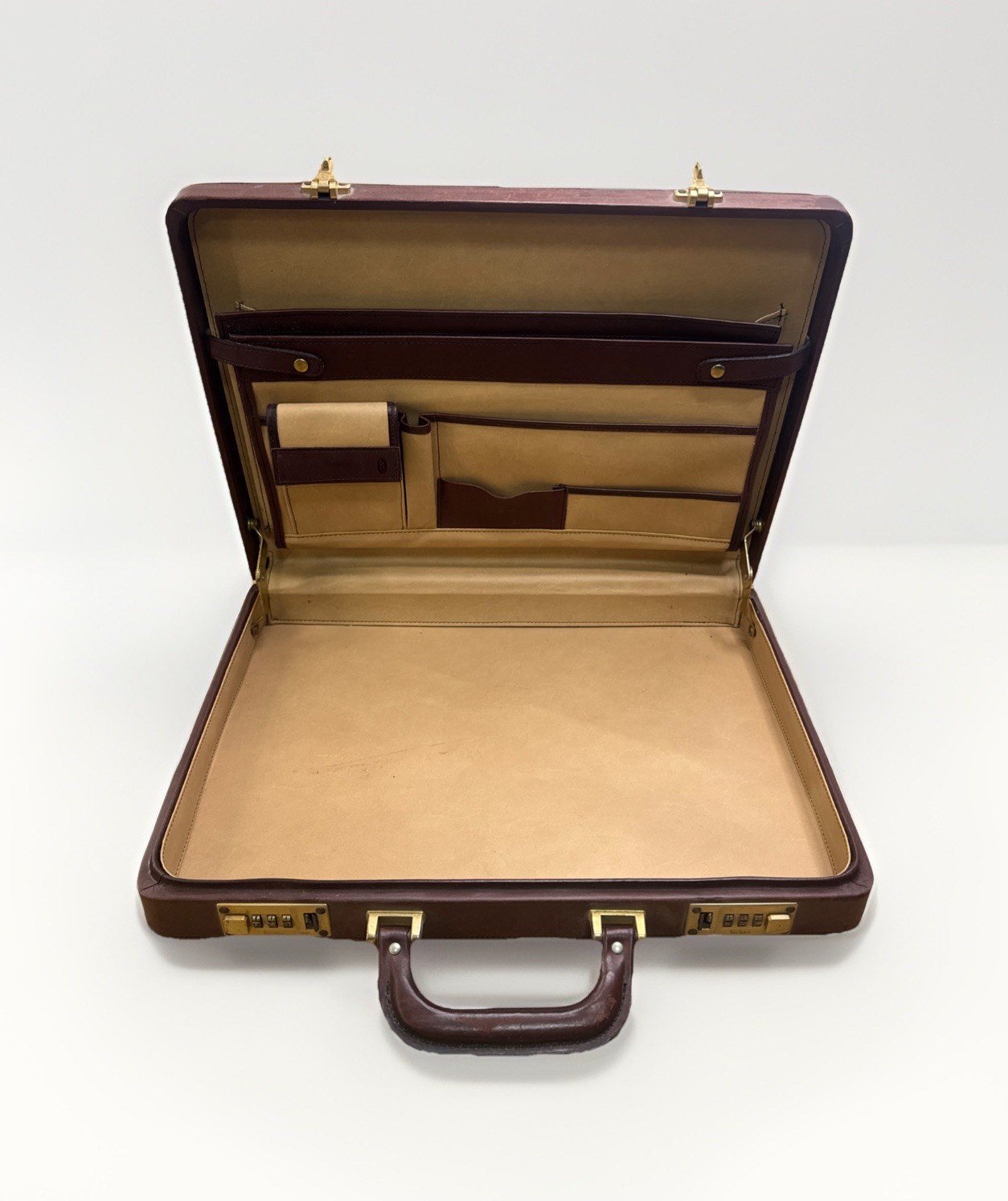 Vintage Hartmann Leather Attache Briefcase Oxblood Beige Leather Interior USA