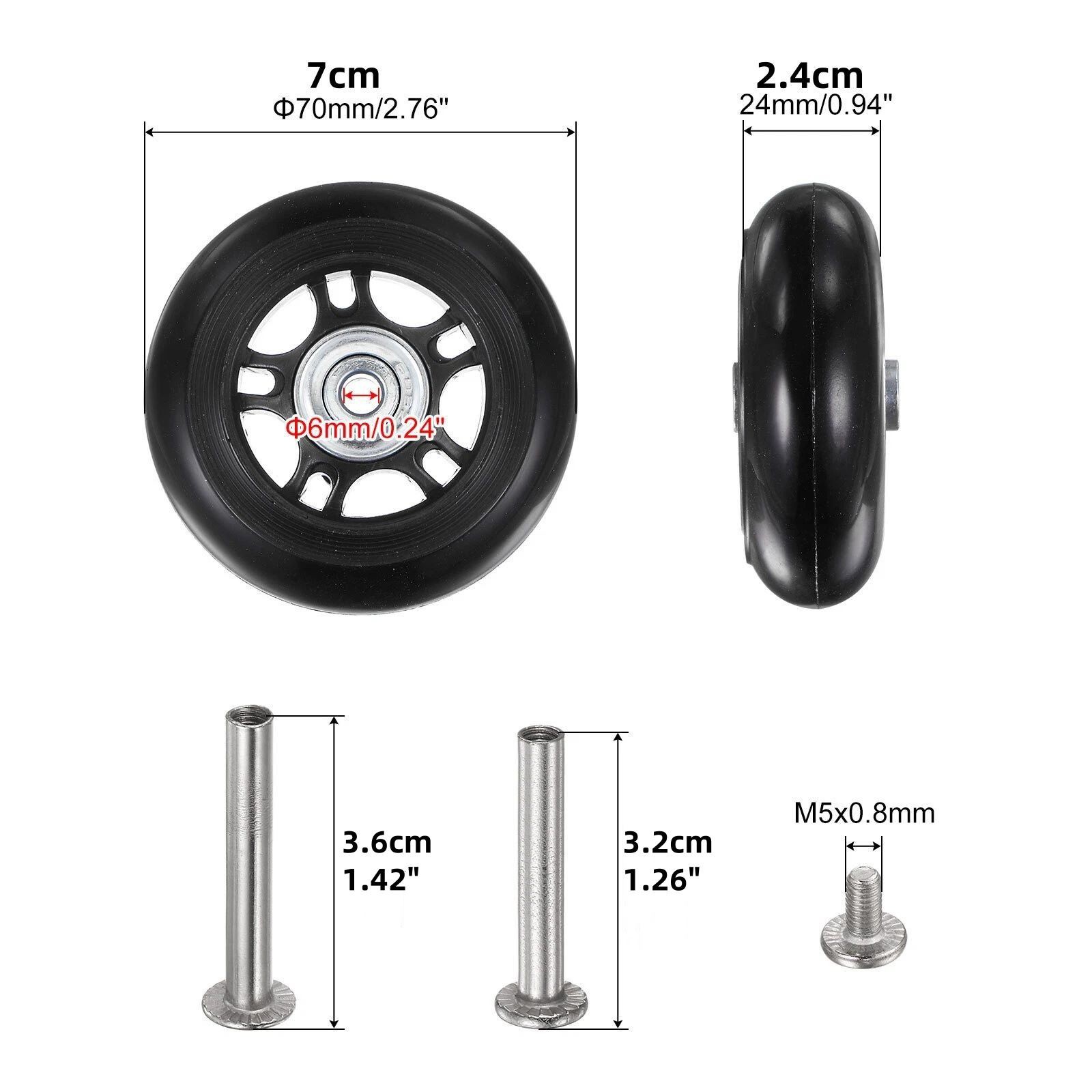 Luggage Replacement Wheels Kits Universal Repair Accessories Easy to install