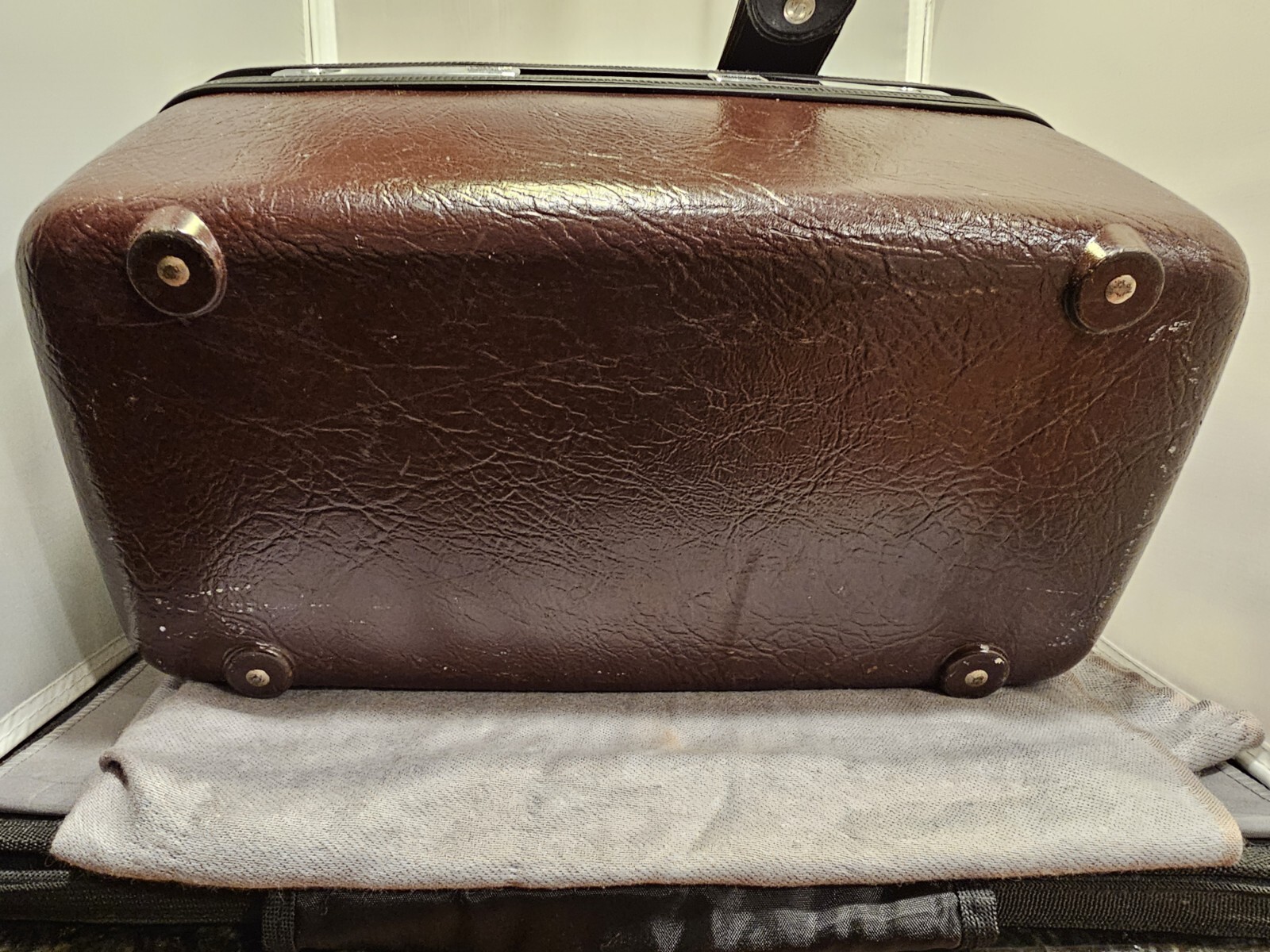 Vintage Samsonite Sentry II Brown Train Hard Makeup Case Mirror And Tray, No Key