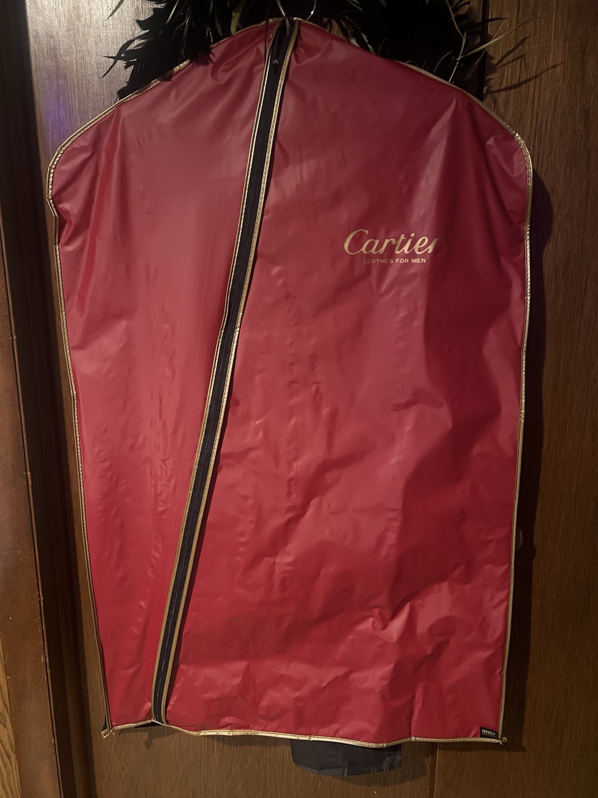 Vintage Red Cartier Clothes For Men Garment Suit Bag Storage
