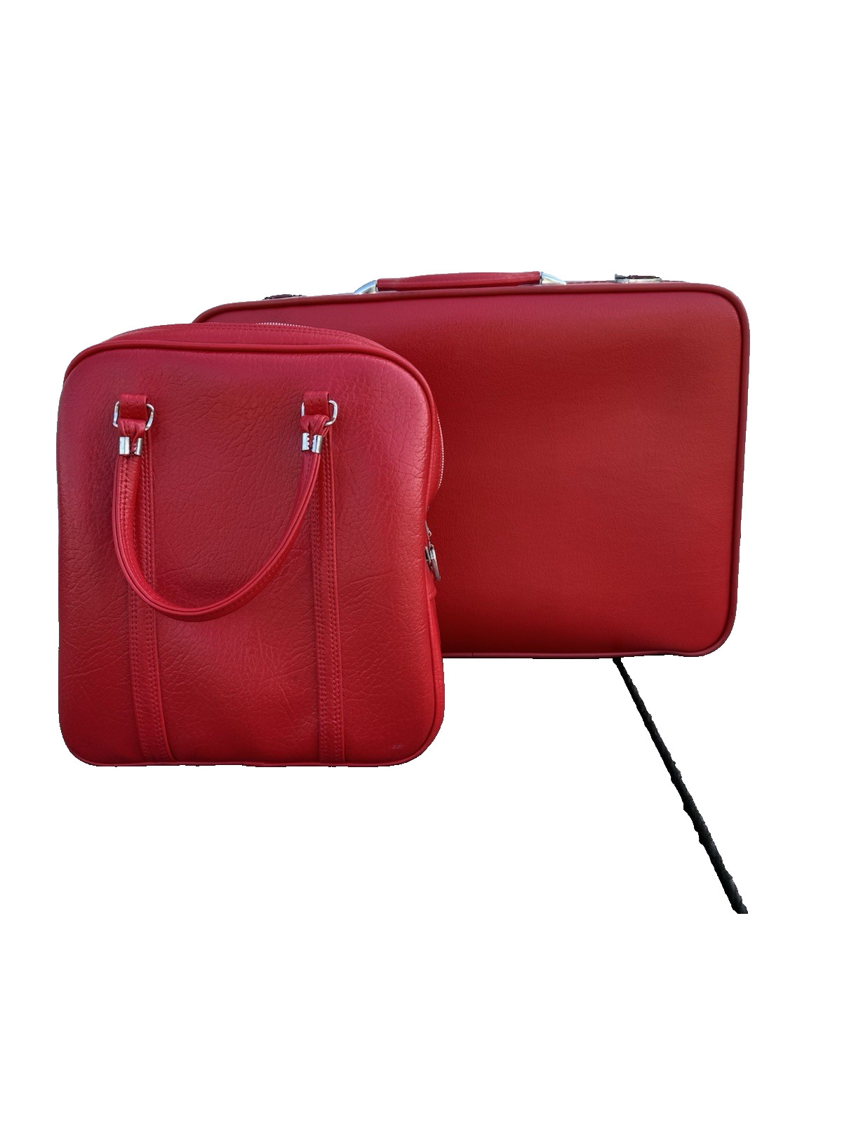 Set Of Vintage Amelia Earhart Red Travel Luggage Suitcases with KEYS