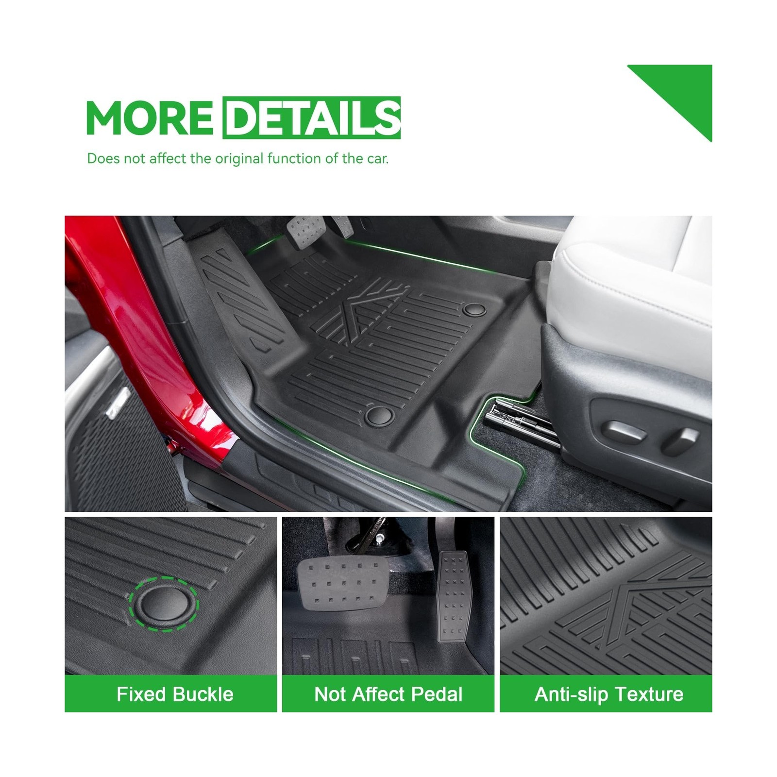 Floor Mats & Cargo Liner & 3rd Row Backrest Mat for 2024 2025 GMC Acadia 7 Se…