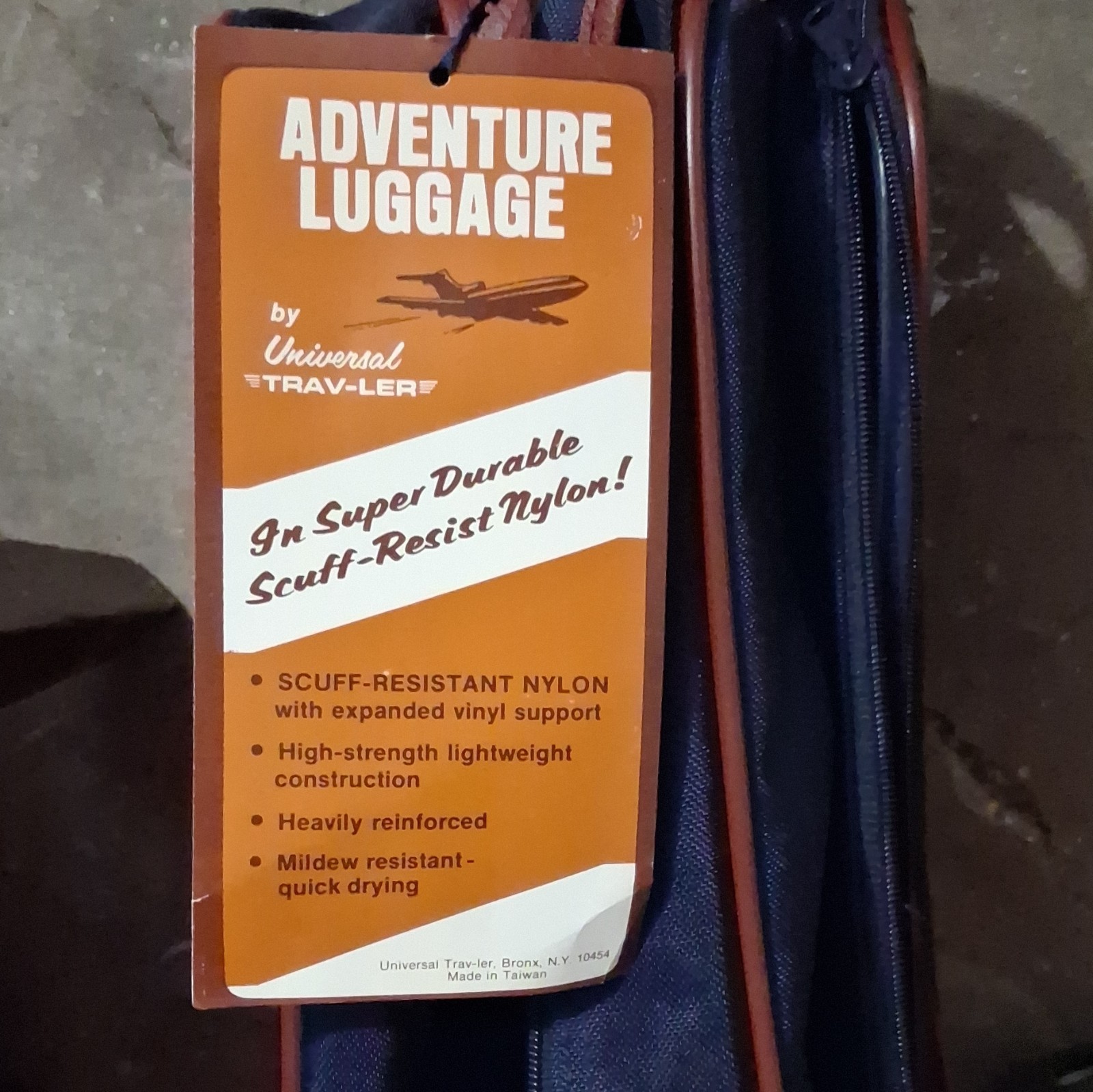 Universal Traveler Vintage Luggage Set Blue Brown Nylon Soft Case Lightweight