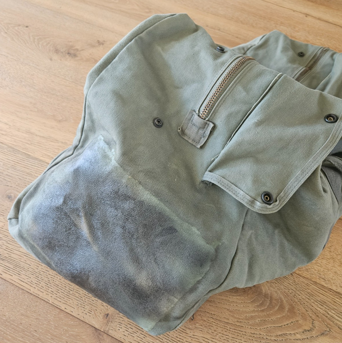 Vintage US Military Flyers Kit Duffel Bag OD Green Canvas Flight Gear 1980’s era