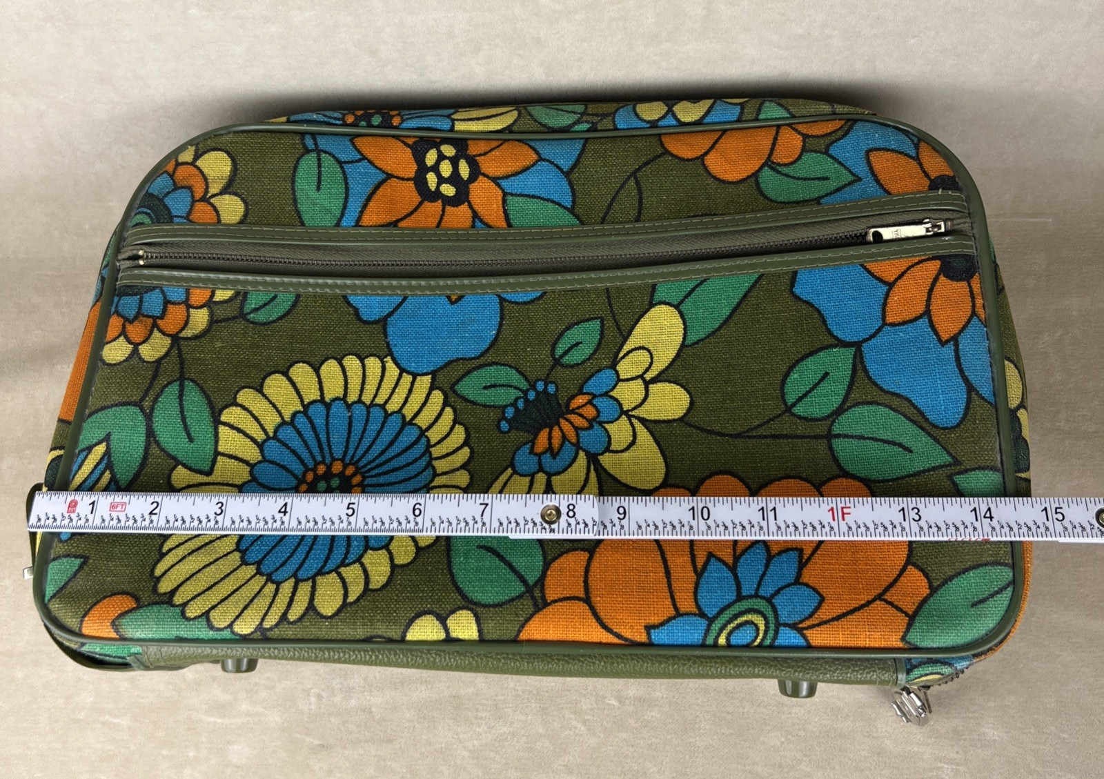 Vintage 1960s Bantam Floral Suitcase Mini Overnight Carry On Mod Flower Power