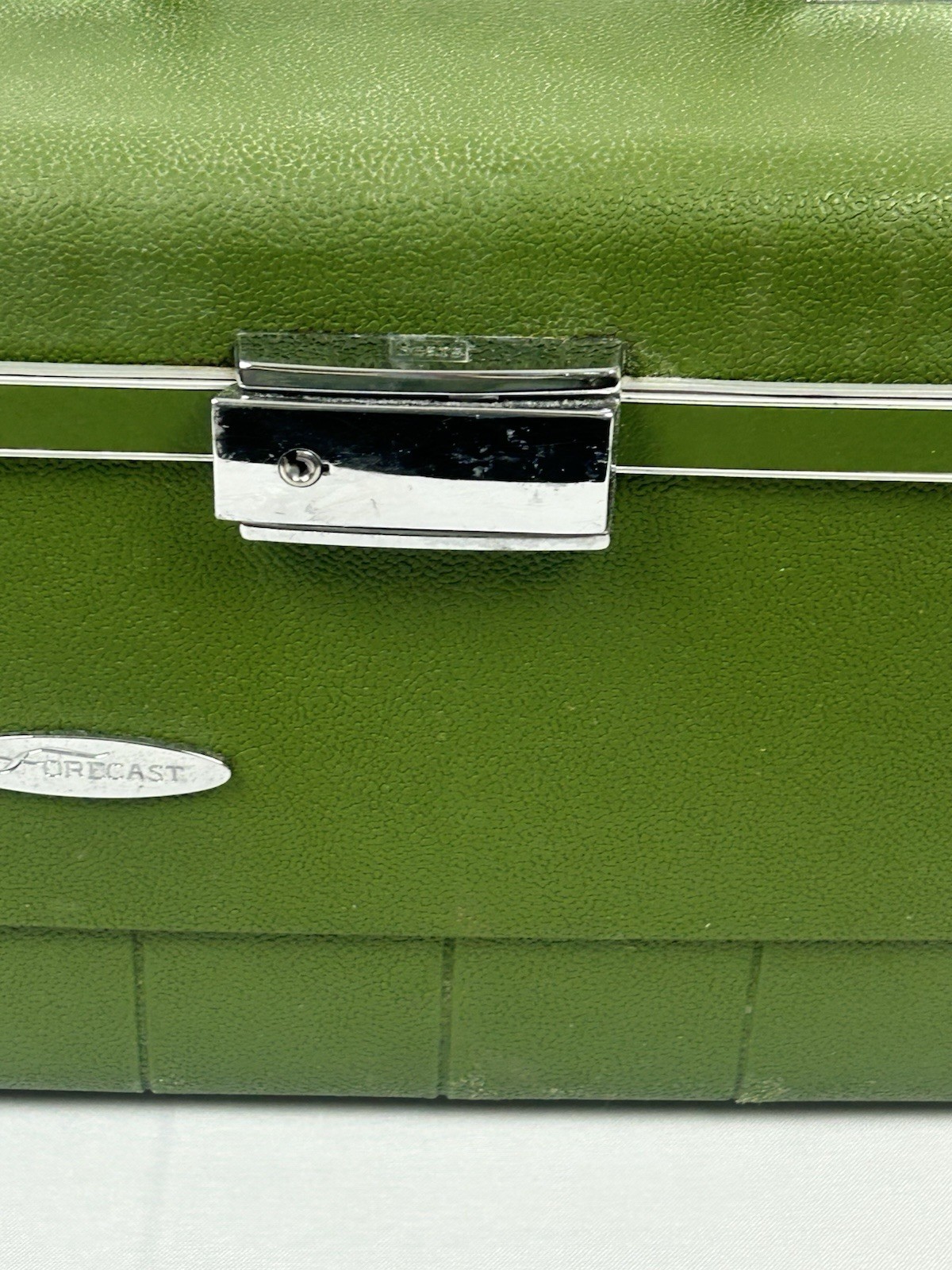 Vintage Sears Forecast Make Up Train Vanity Case Green Hard Case Tray