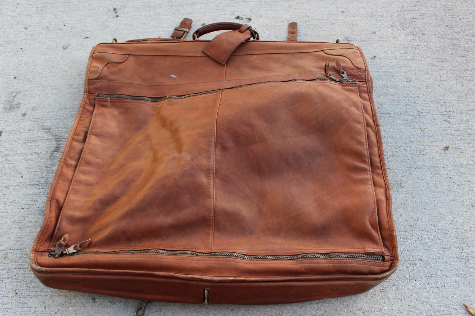 Vintage All Leather Garment Bag Travel Bag One of a Kind