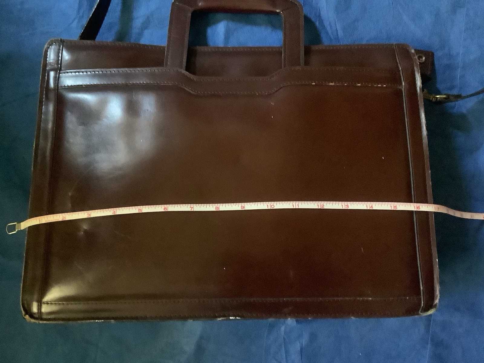 Vintage Briefcase Messenger Bag Brazilian Leather Burgundy