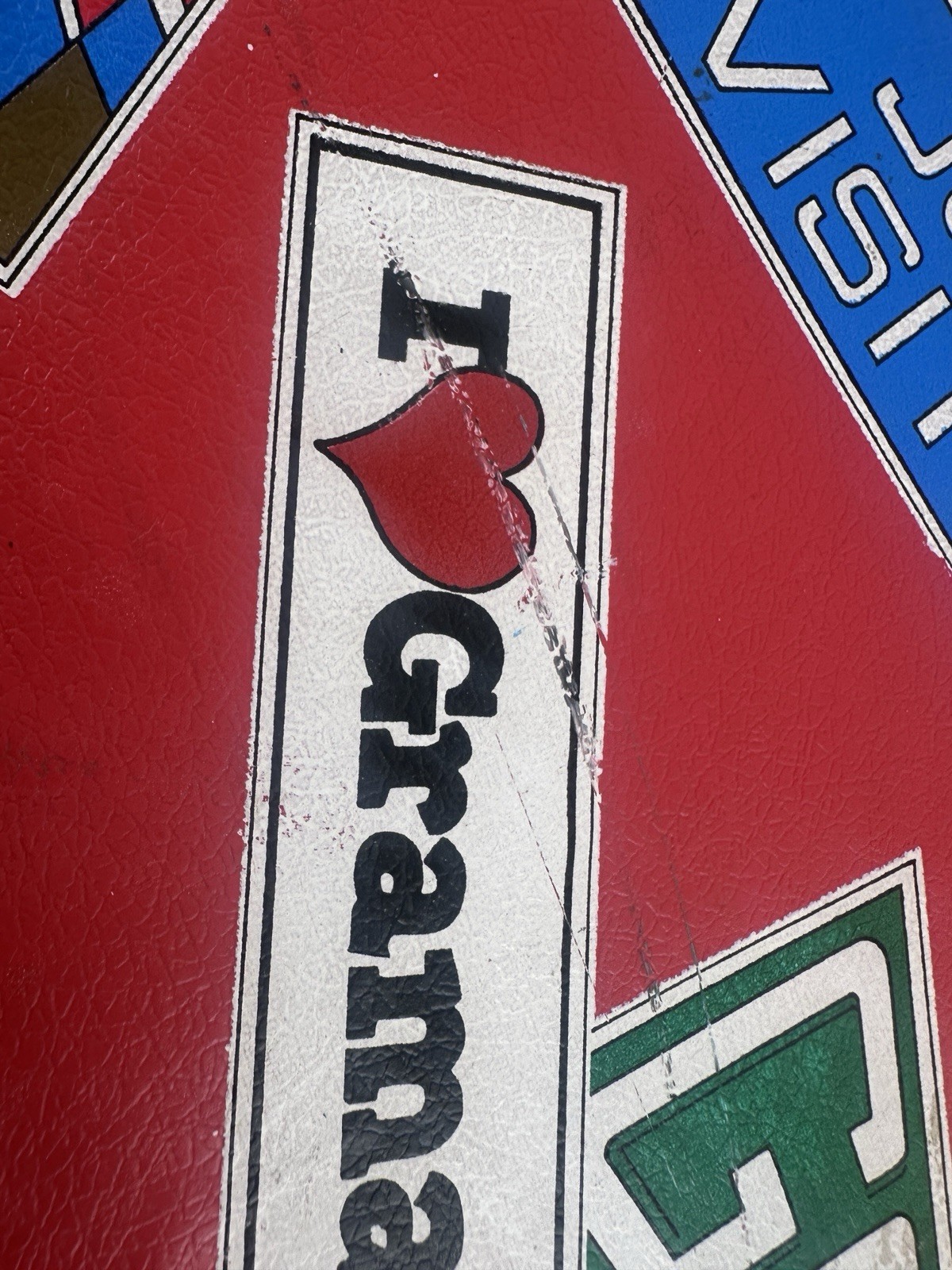 Vintage Red Kids Suitcase I Love Grandma Retro 80s Travel Carry On Case