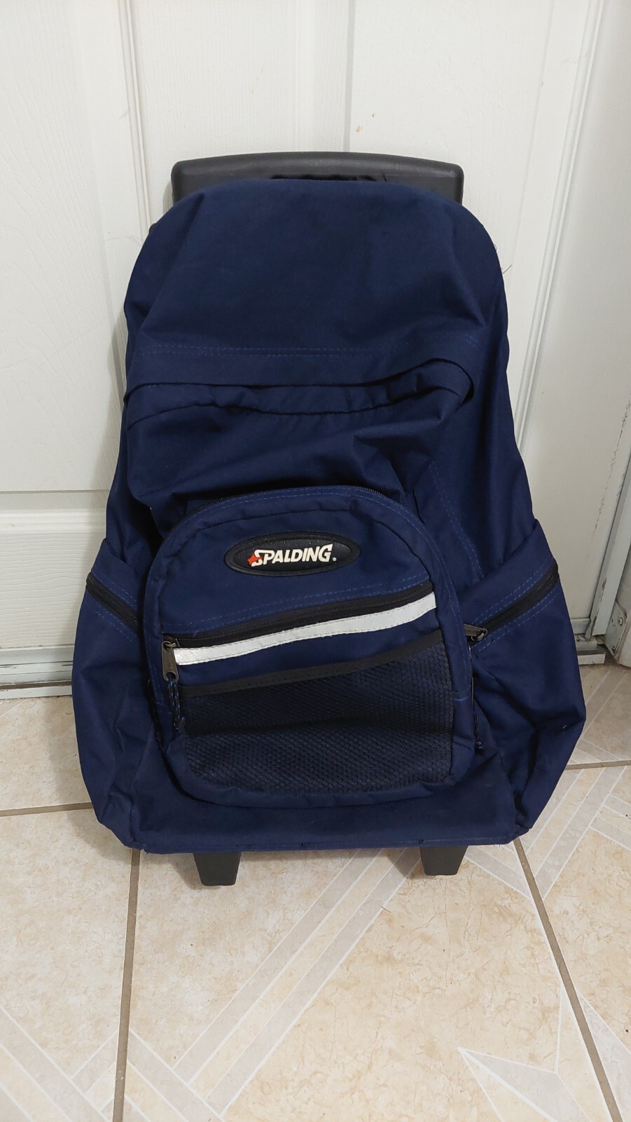 Vintage Spalding Rolling Backpack BLUE Large Sports Books Travel School