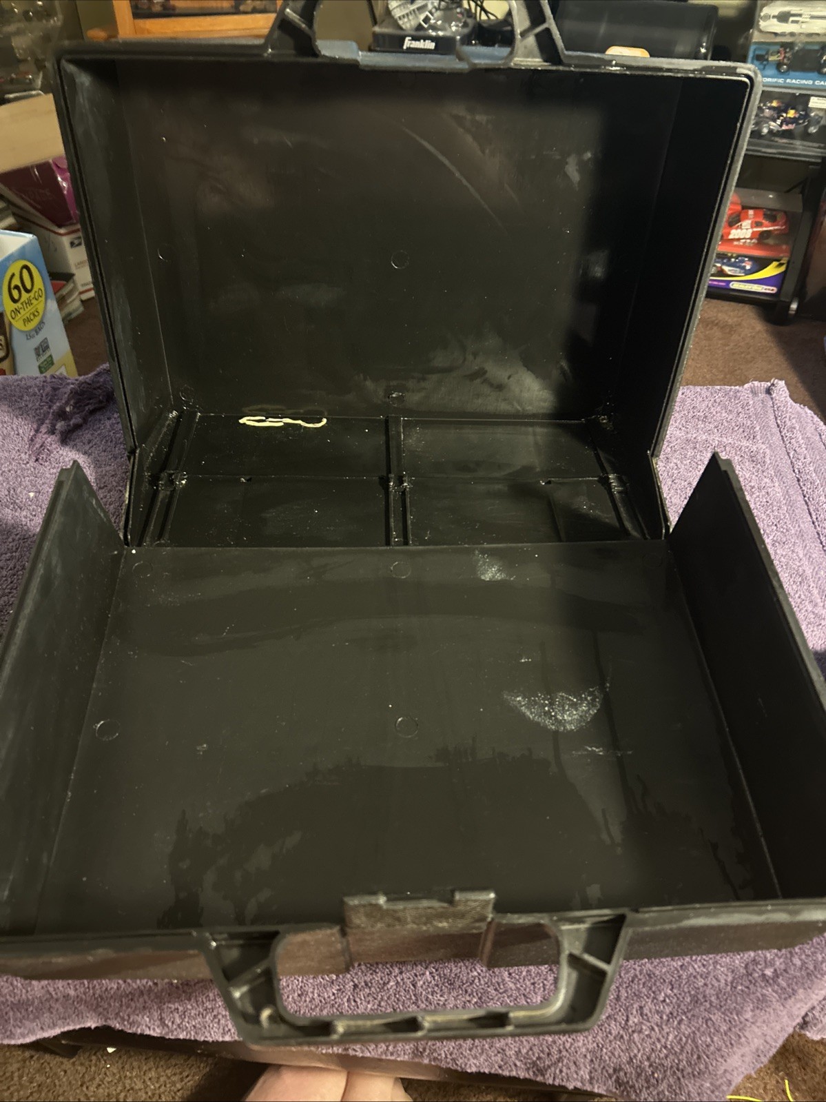 VTG Amway Distributor Black Plastic case 16x8x11 1970s 80s With Handle