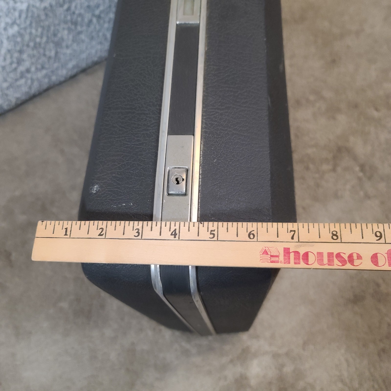 Vintage Sears Forecast Hard Shell Luggage Set w/Dividers Dark Gray No Keys