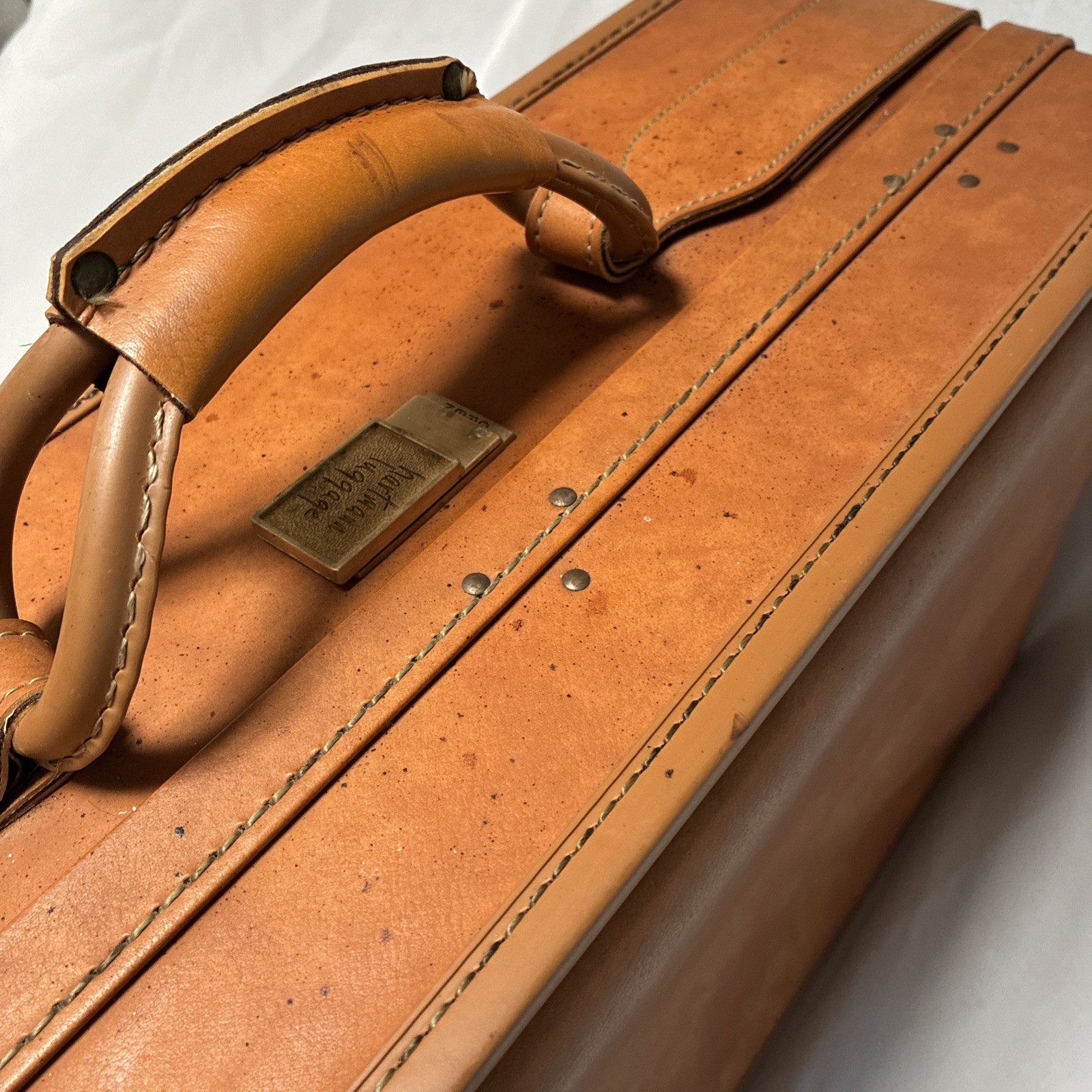 Hartmann Belting Leather Suitcase Vtg Luggage Case Paisley 21″x12.5″x7″