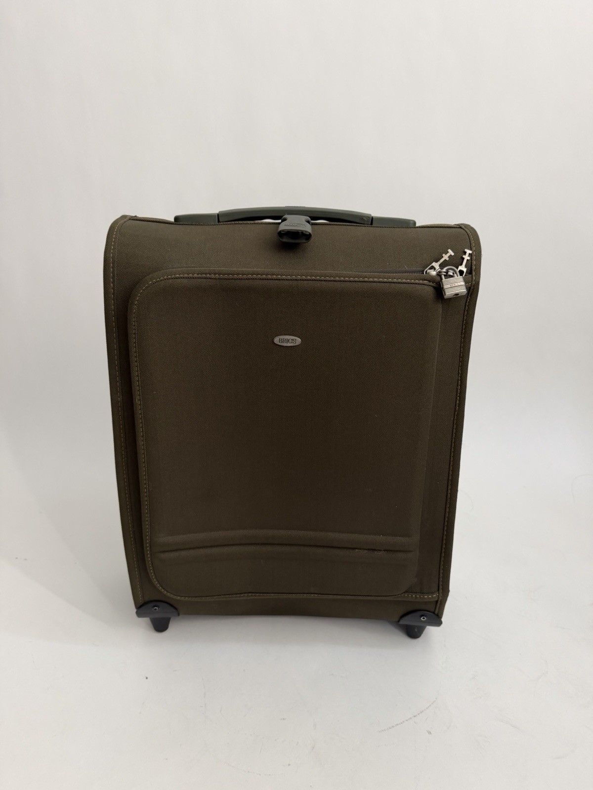 Vtg Brics Olive Green Suitcase Luggage Travel Canvas Sold As Is