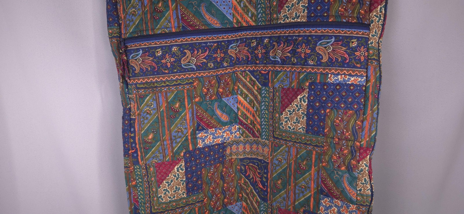 Vtg Vera Bradley Garment Bag Quilted Cotton Patchwork Travel Luggage USA 47×24