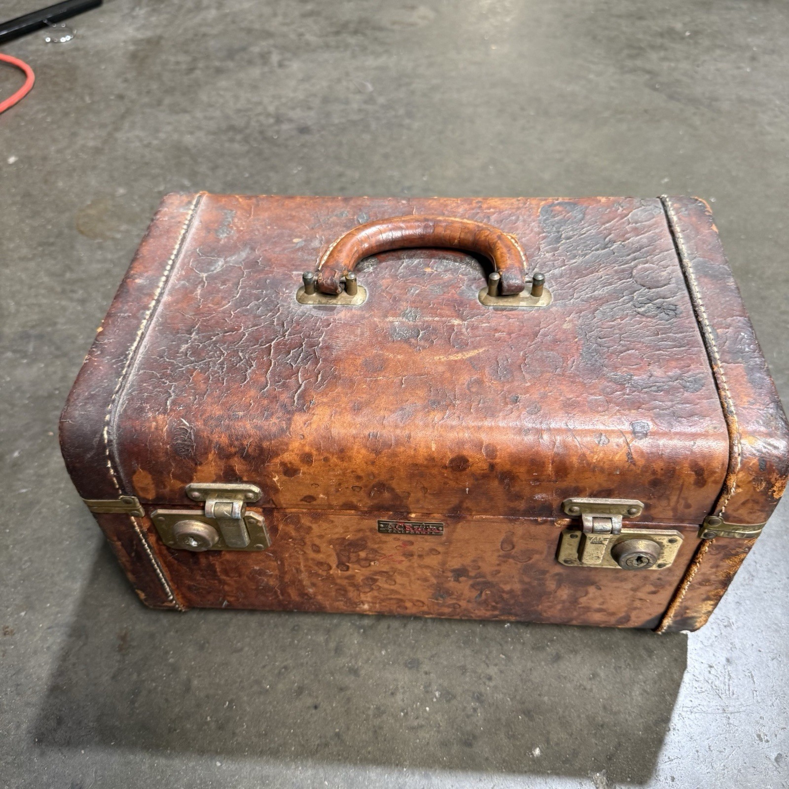 Vintage 1940s Ace Leather Goods Co Vanity Case California