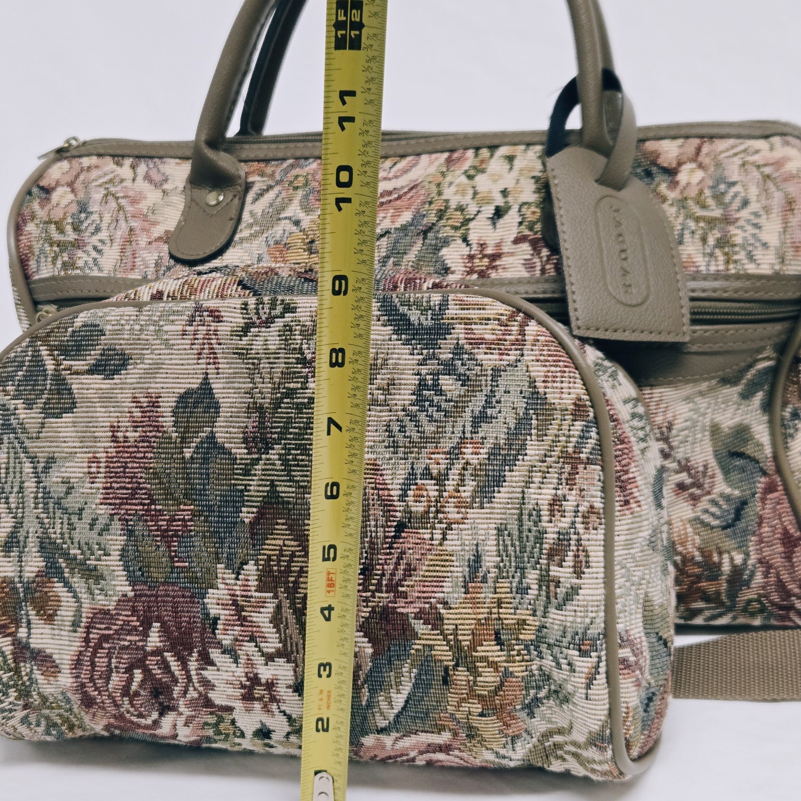 Jaguar Vintage Floral Tapestry Luggage Set Shoulder Bag Cosmetic Bag Vacation