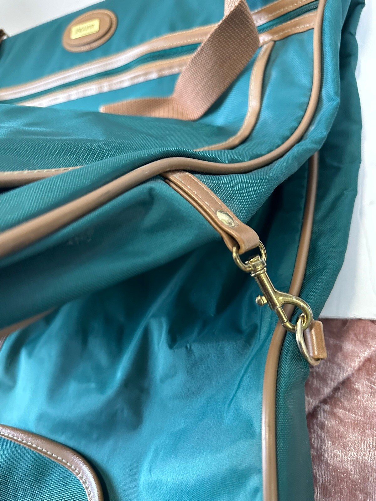 Vintage Jaguar Green Suit Garment Travel Bag