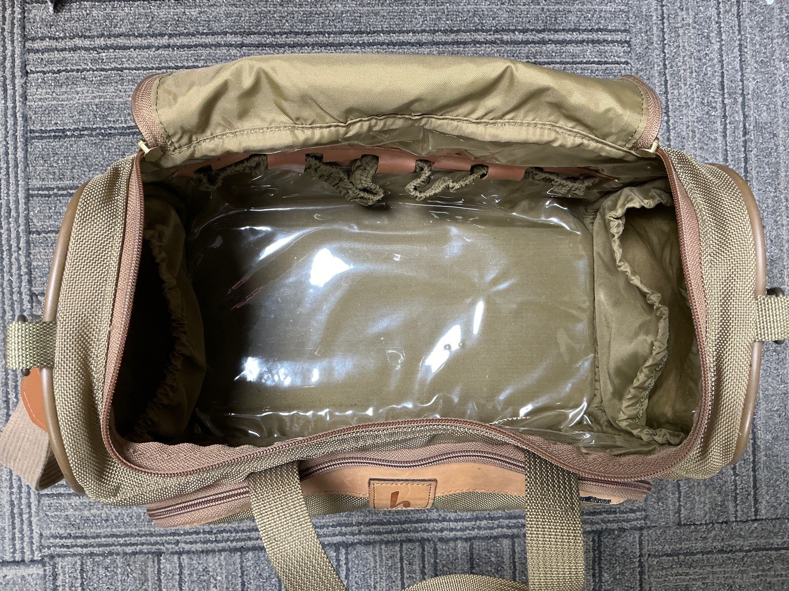 Vintage Hartmann Luggage Nylon & Leather Cosmetic Case Duffle Shoulder Bag
