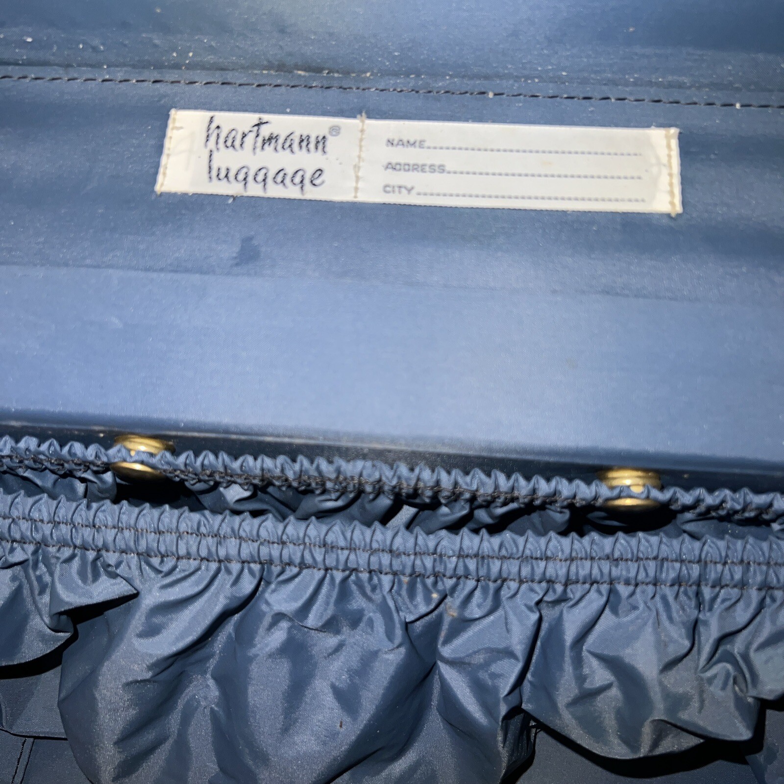 Hartmann Luggage 1 Piece Tweed Leather Locking w Hidden Latches Suitcase Vintage