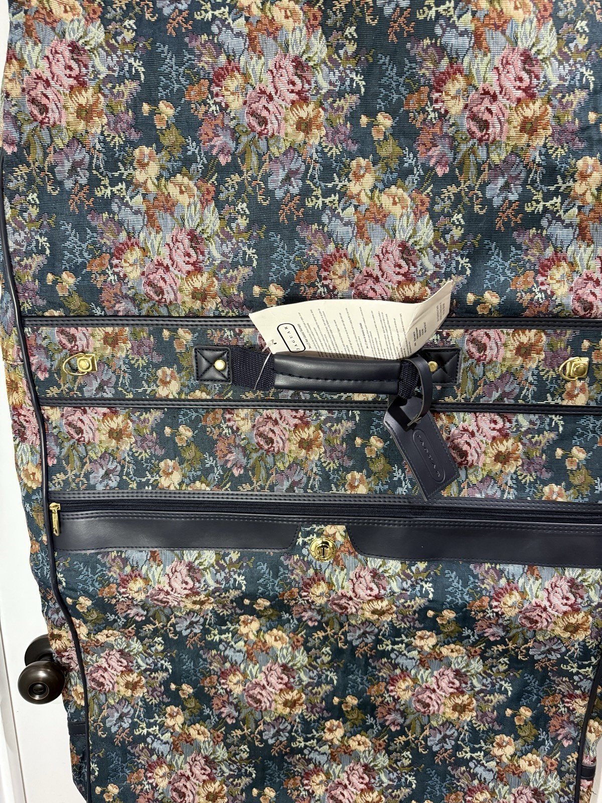 NWT Jaguar Floral Tapestry Garment Bag Heavy Fabric Zippered Suit Travel Cover