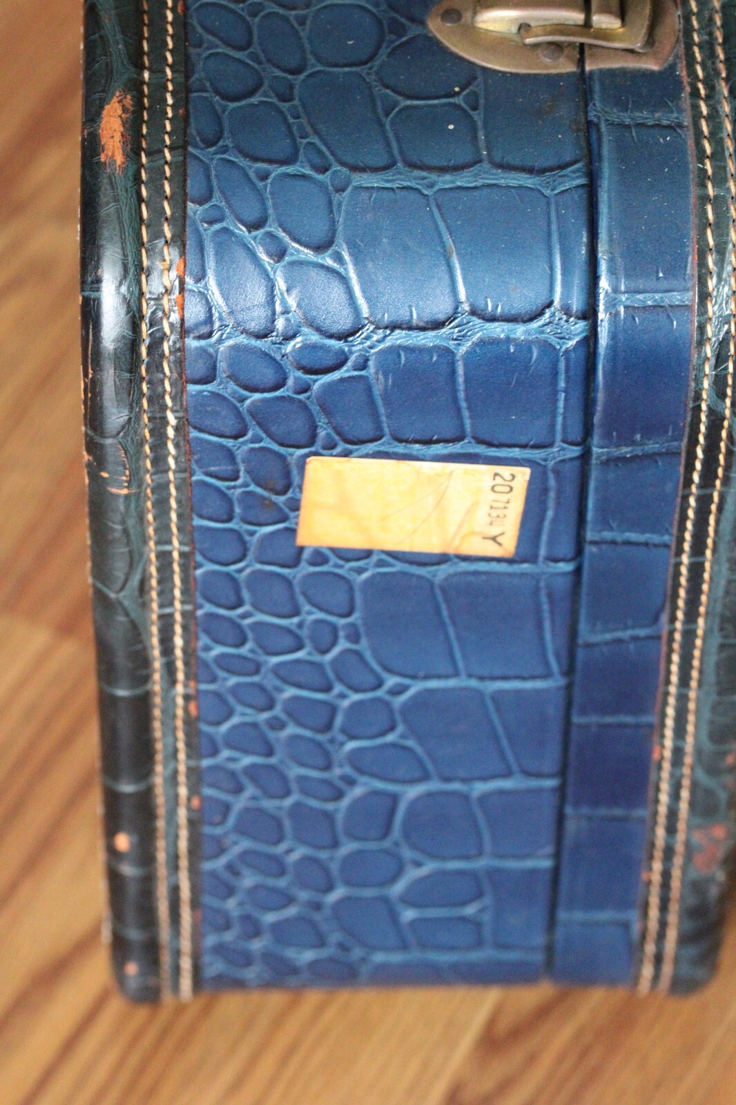 Vintage Blue Alligator Suitcase, Dale, Fifth Avenue, New York City